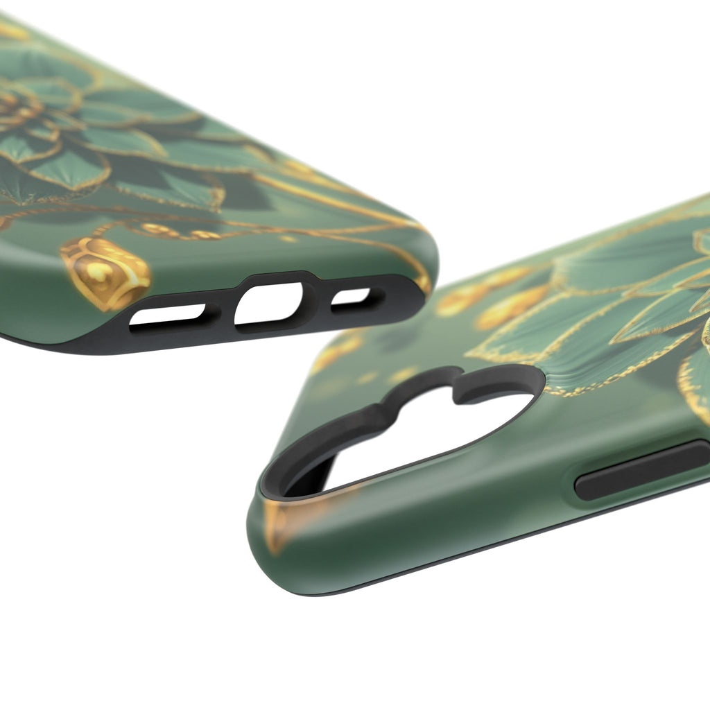 iPhone Floral Gold Foil Pixel Art -Bit Slim Everyday Designer Case · iPhone Case