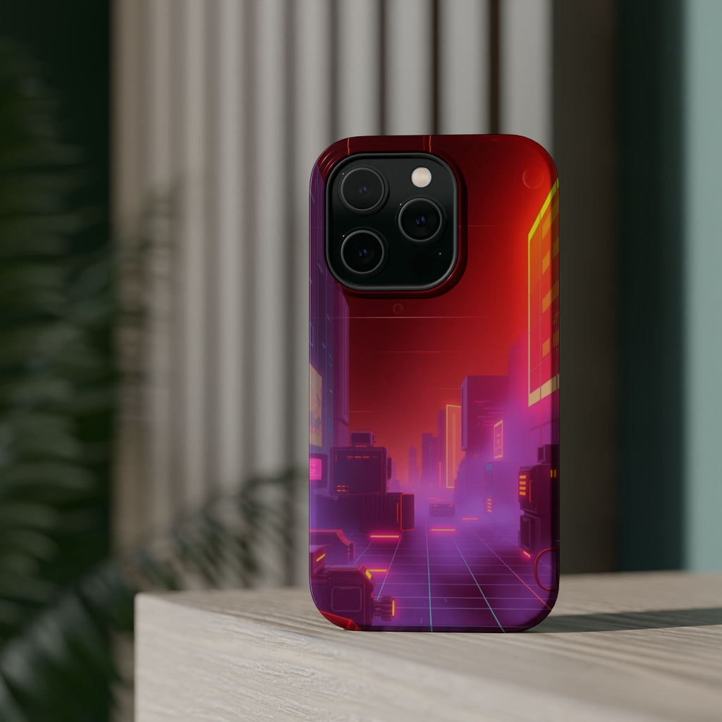 iPhone Dreamy 80s Grid Synthwave Design Slim Everyday Designer Case · iPhone Cas