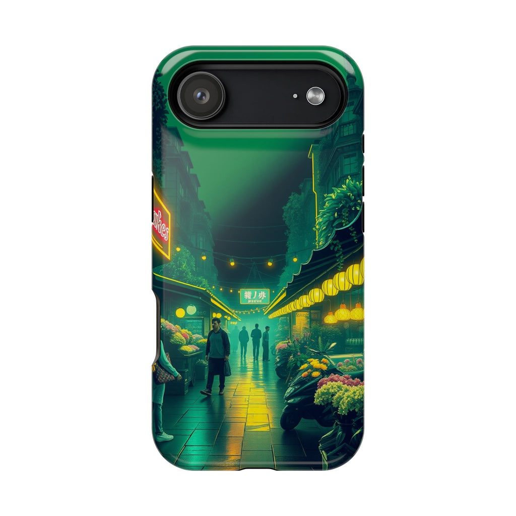 iPhone Flower Market Neon Cyberpunk Slim Everyday Designer Case · iPhone Case
