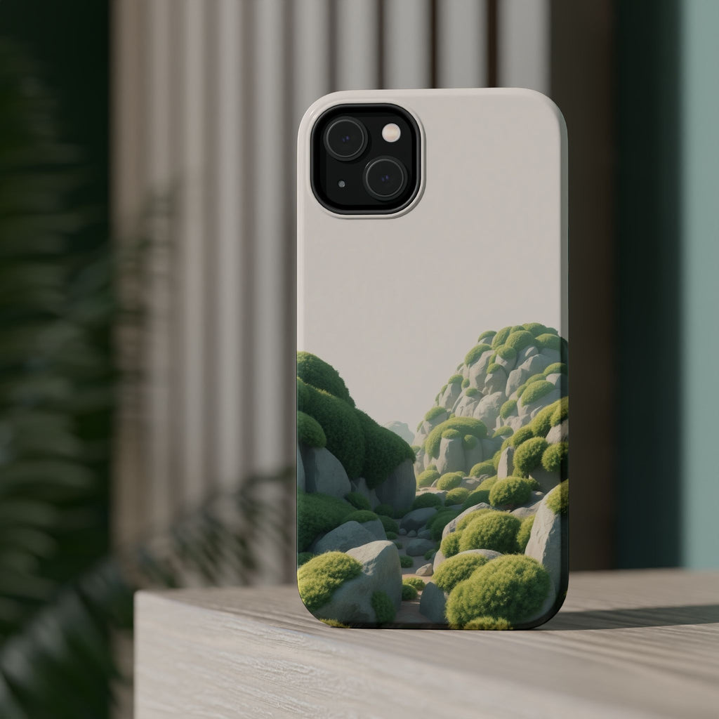 iPhone Moss Covered Rocks Bold Art 17 Slim Everyday Designer Case · iPhone Case
