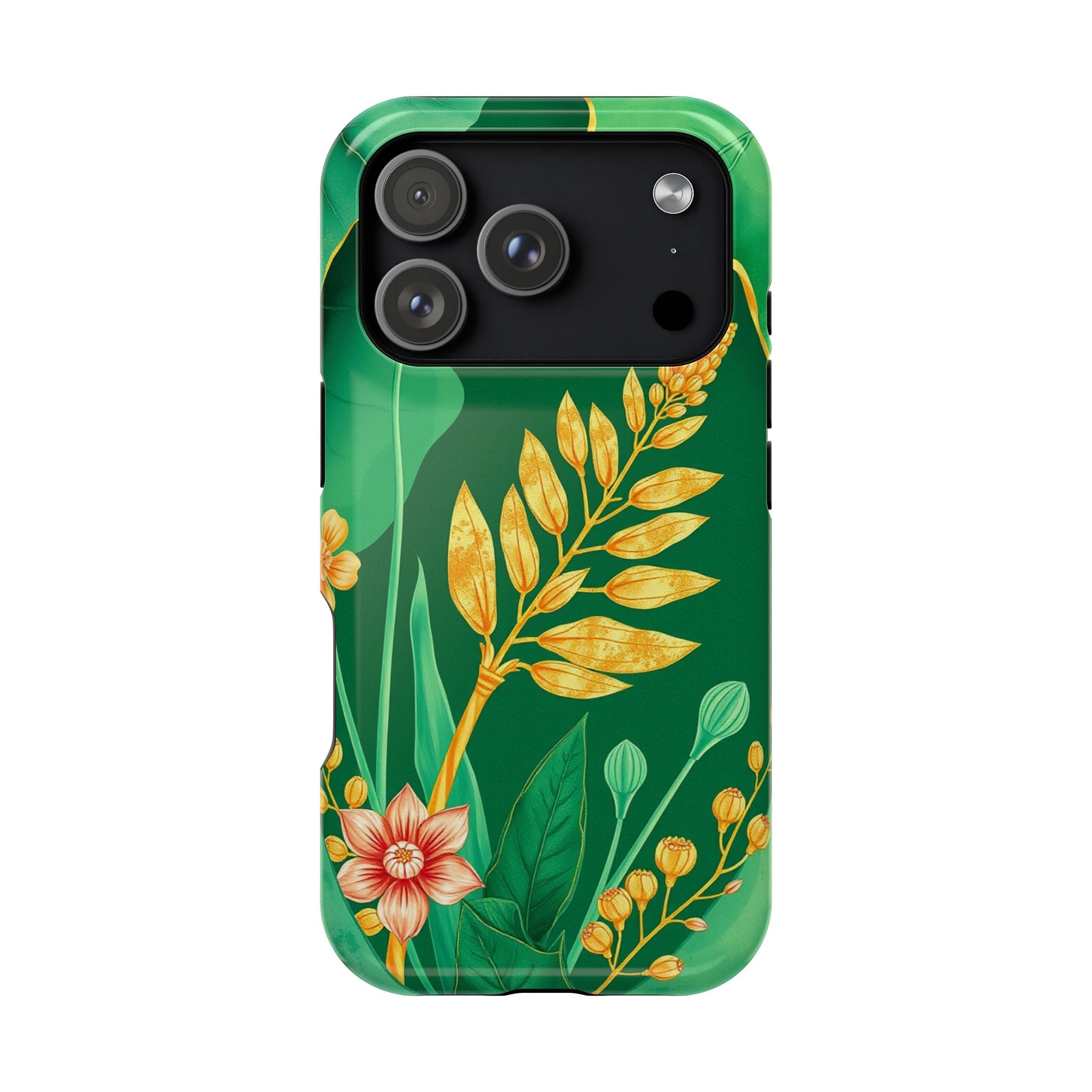 iPhone Emerald Green And Gold Botanical Illustration Ga Slim Snap Case · iPhone