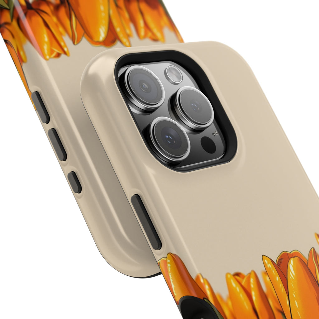 iPhone Burnt Orange And Sand Tulip Row Slim Everyday Designer Case · iPhone Case