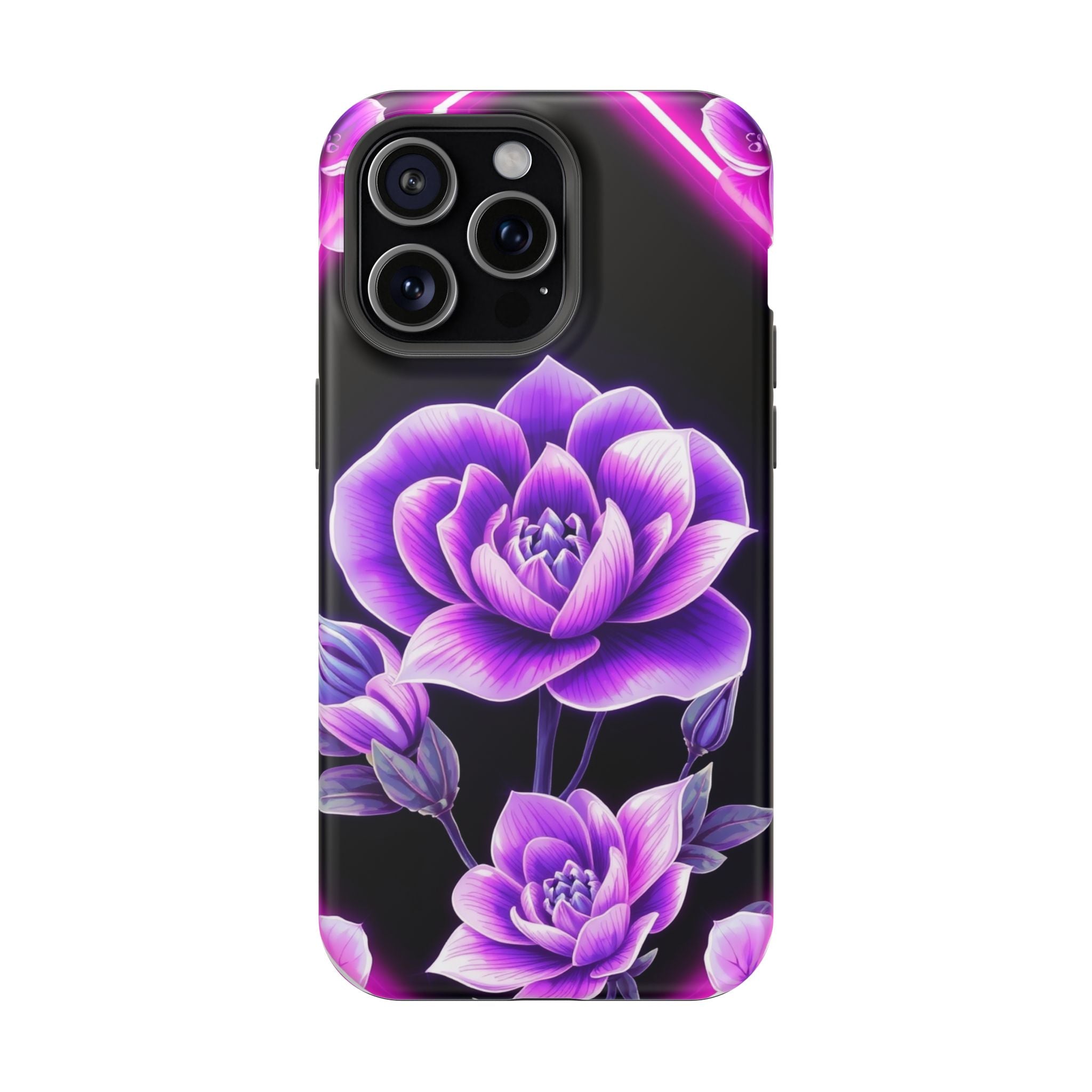 iPhone Floral Ombre Neon Cyberpunk Bold Modern Everyday Snap Case · iPhone Case