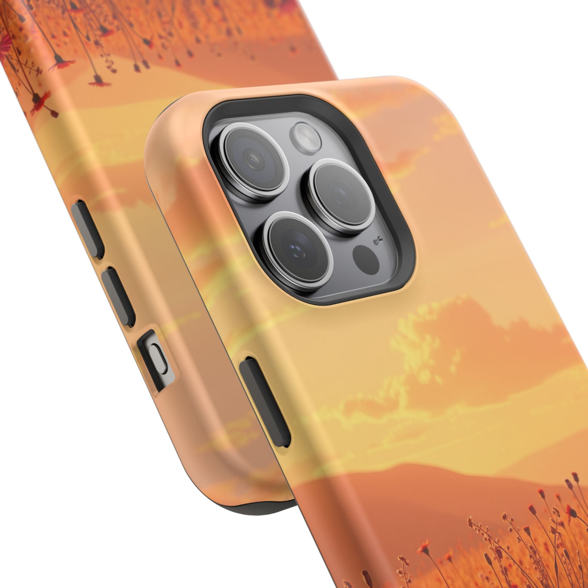 iPhone Sunset Amber And Peach Wildflower Field Soft iPhone Finish · iPhone Case