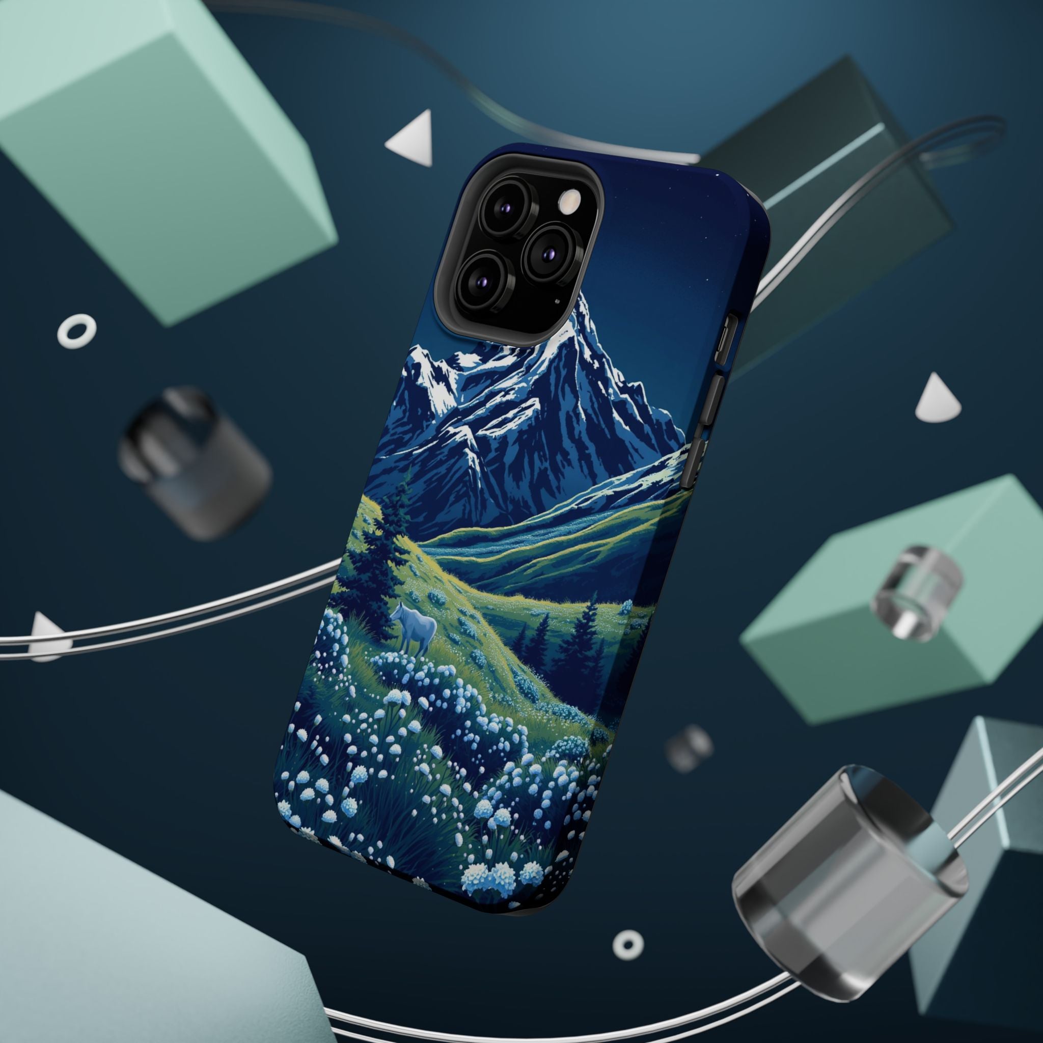 iPhone Midnight Blue And Silver Alpine Meadow Slim iPhone Everyday · iPhone Case