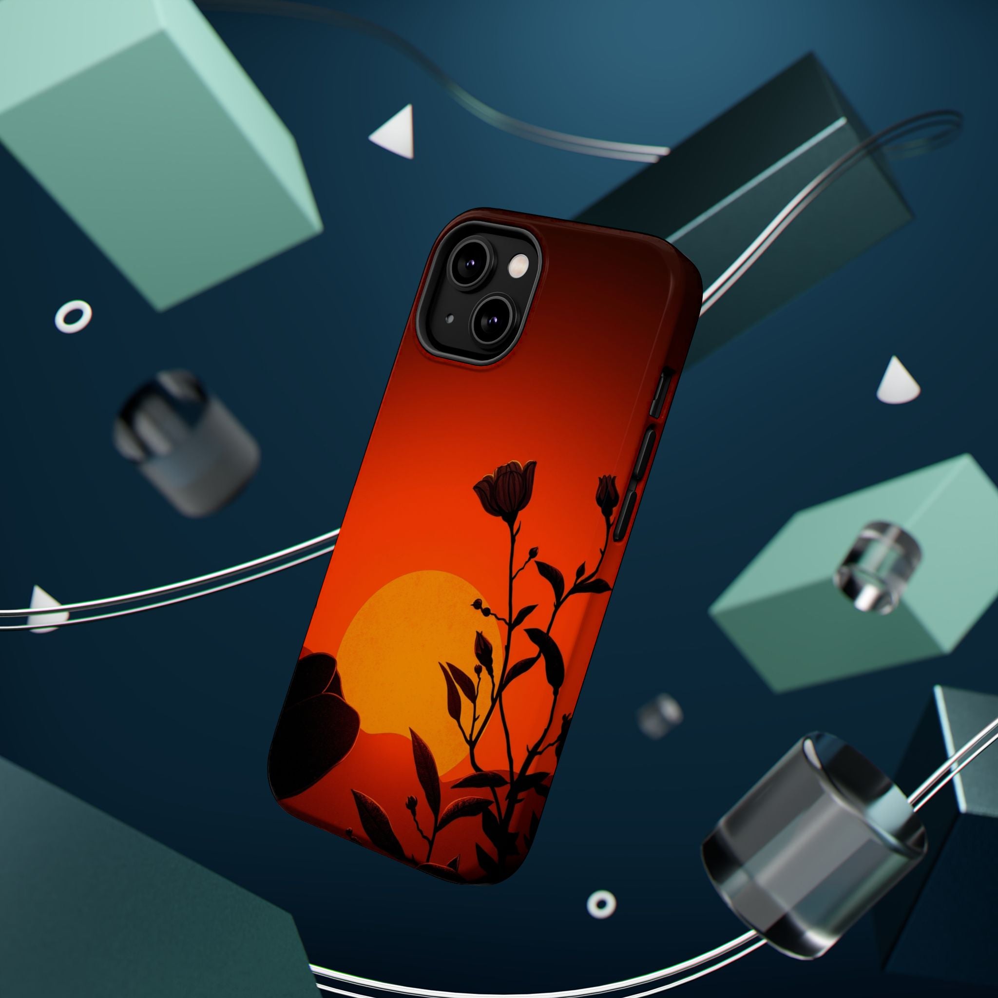 iPhone Bloom and Leaf Dark Gothic Ink Slim Everyday Designer Case · iPhone Case