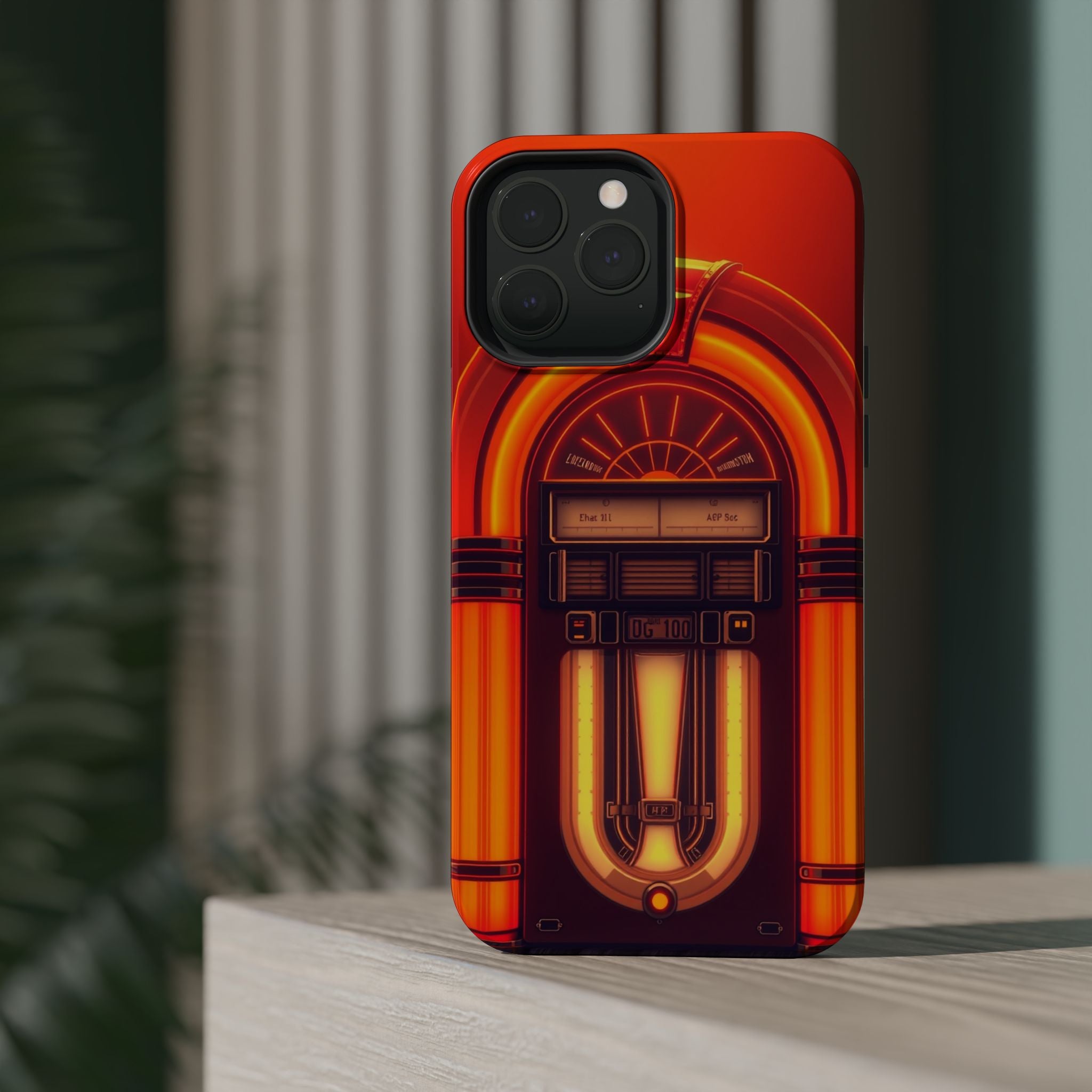 iPhone Jukebox Glow Neon Cyberpunk Bold Modern Everyday Snap Case · iPhone Case