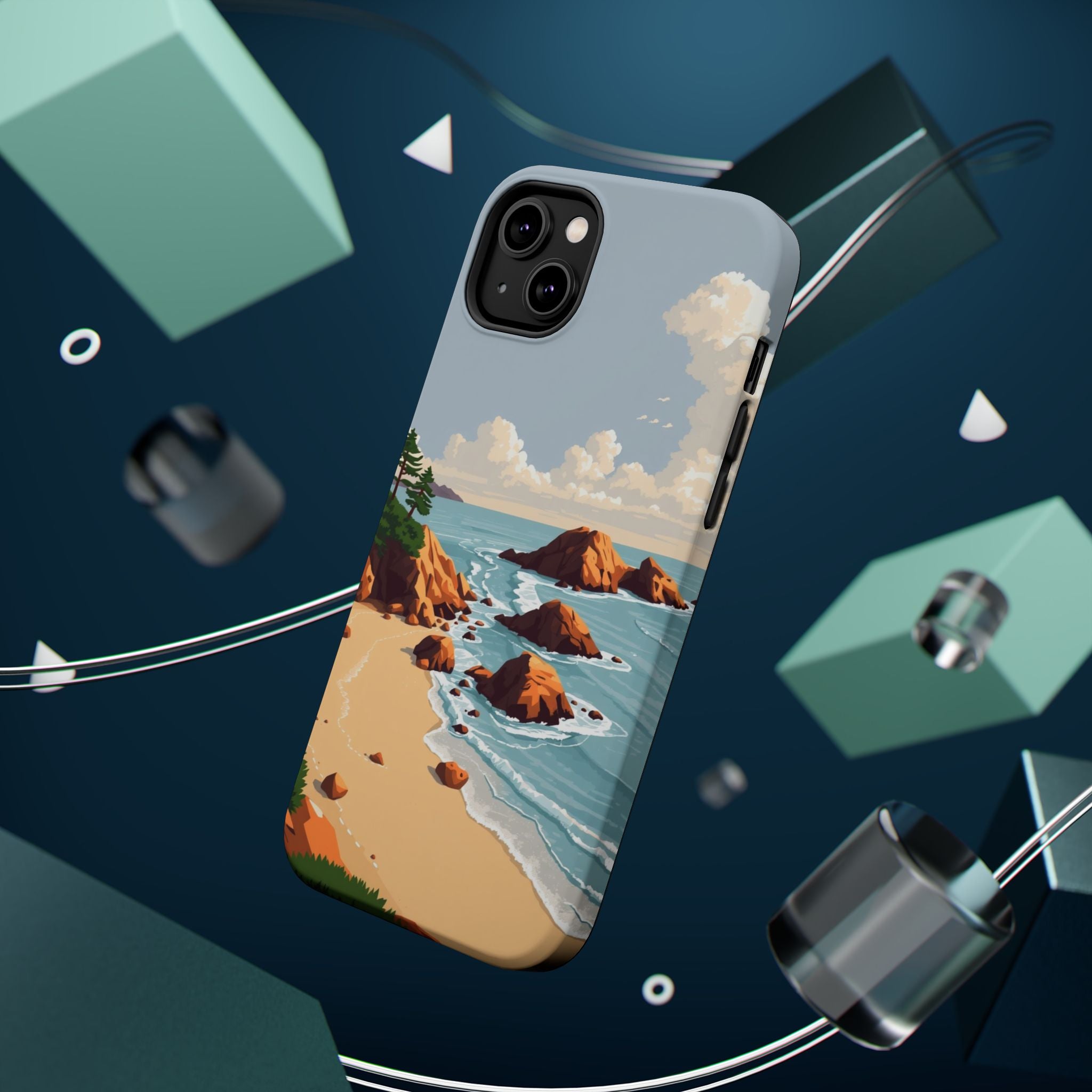 iPhone Mustard And Rust Pebble Beach Slim Everyday Designer Case · iPhone Case