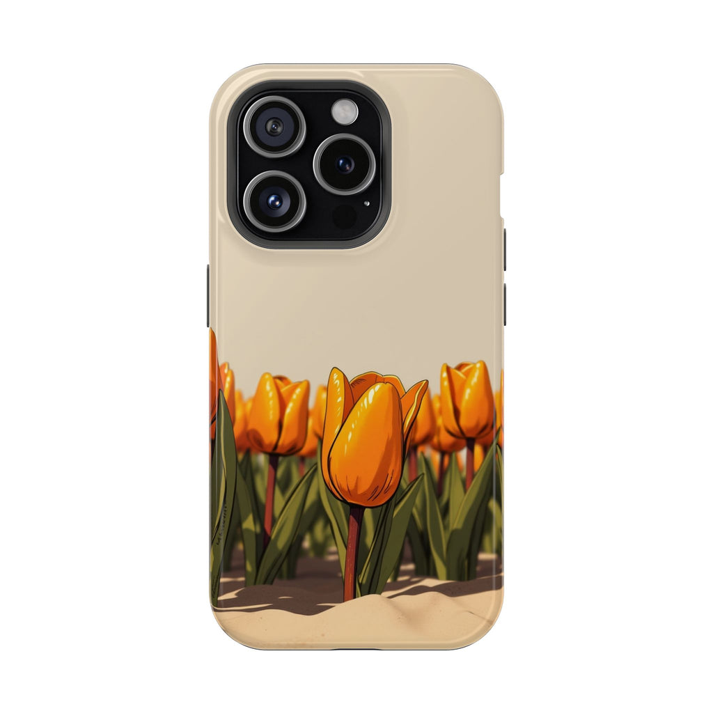 iPhone Burnt Orange And Sand Tulip Row Slim Everyday Designer Case · iPhone Case