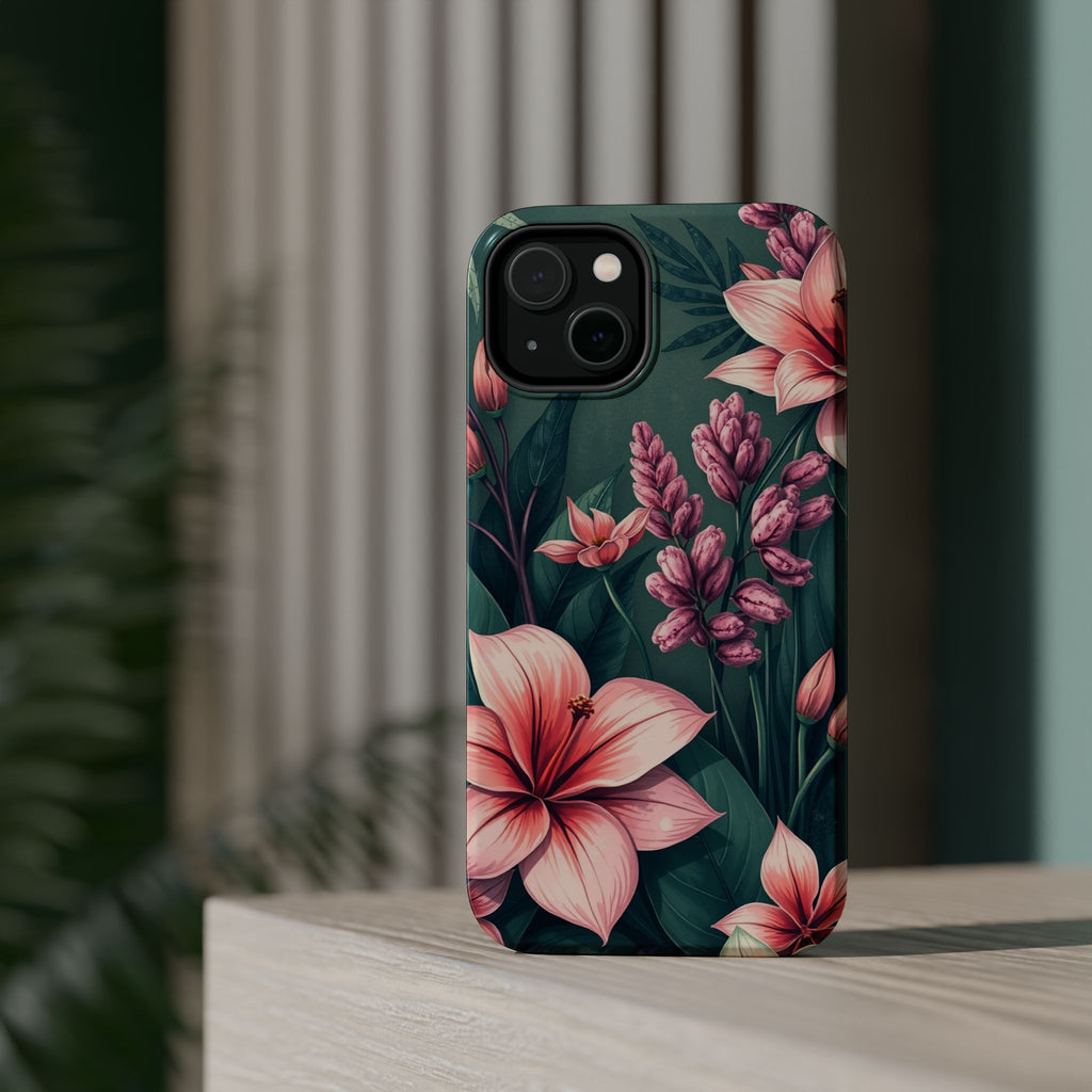 iPhone Mint And Blush Jungle Floral Slim Everyday Designer Case · iPhone Case