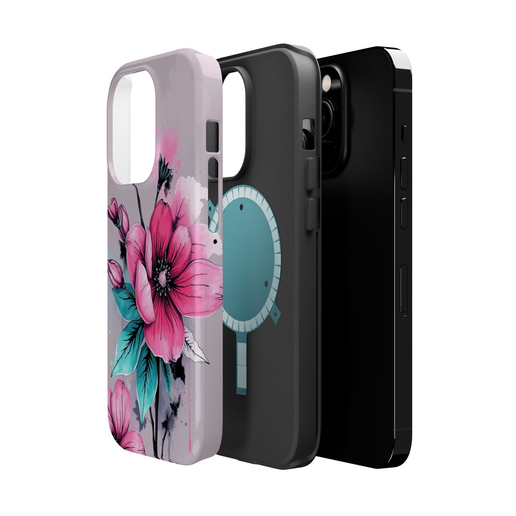 iPhone Mint And Blush Floral Ink Wash Slim Everyday Designer Case · iPhone Case