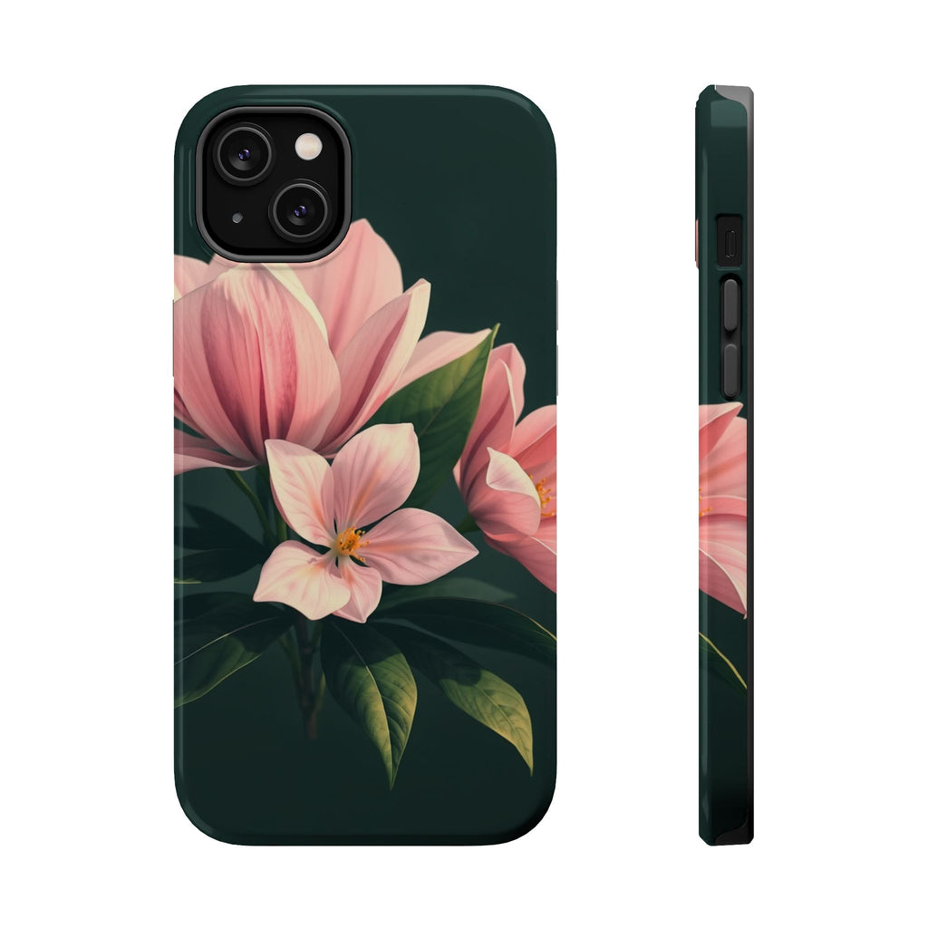 iPhone Mint And Blush Bloom Leaf Bold Modern Everyday Snap Case · iPhone Case