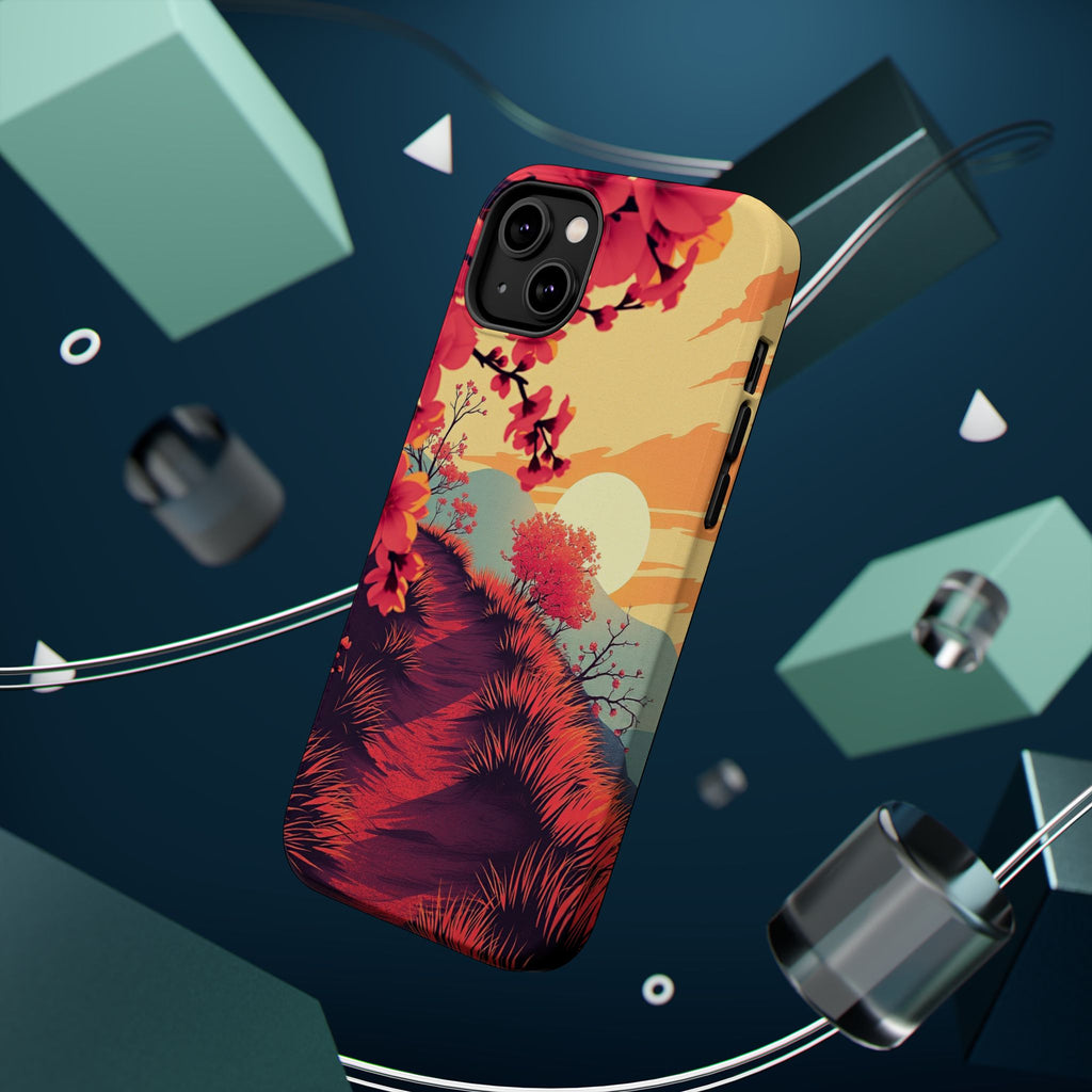 iPhone Sunset Amber And Peach Blossom Trail Soft iPhone 15 Finish · iPhone Case