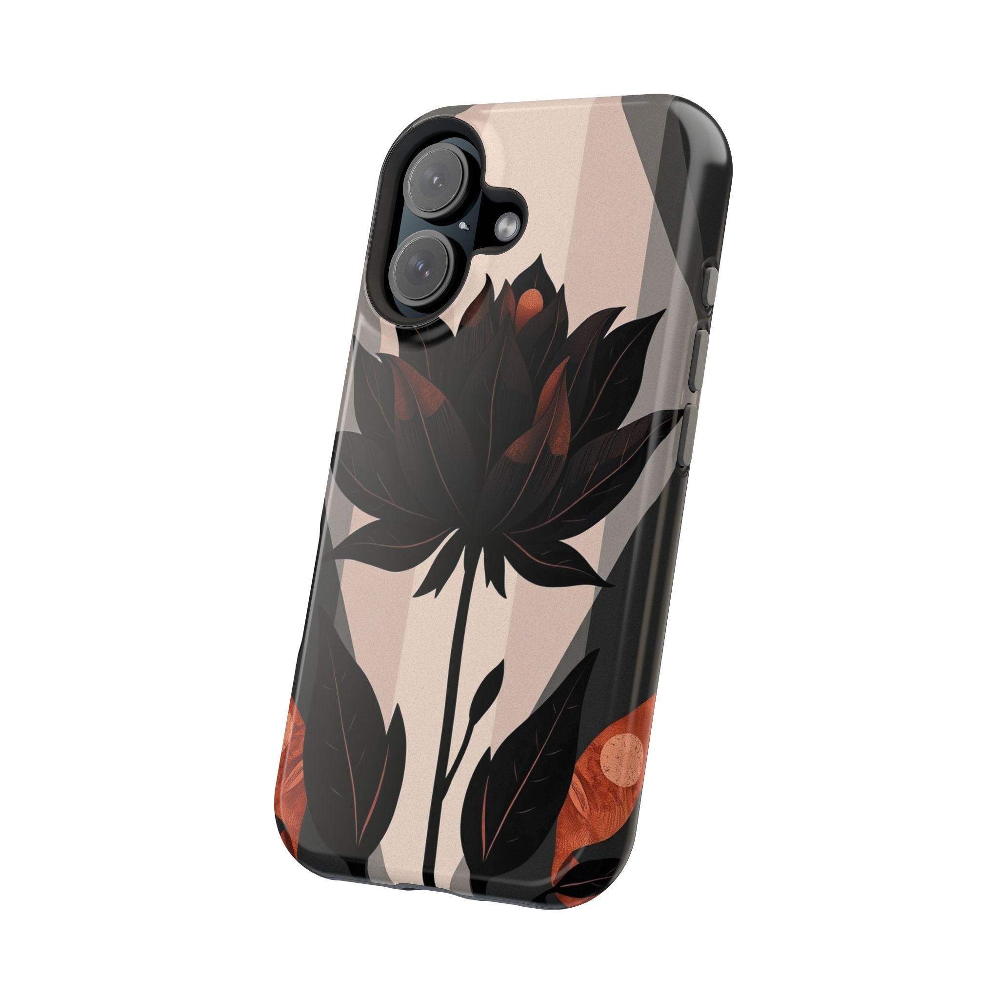 iPhone Charcoal And Copper Floral Silhouette Slim iPhone Everyday · iPhone Case