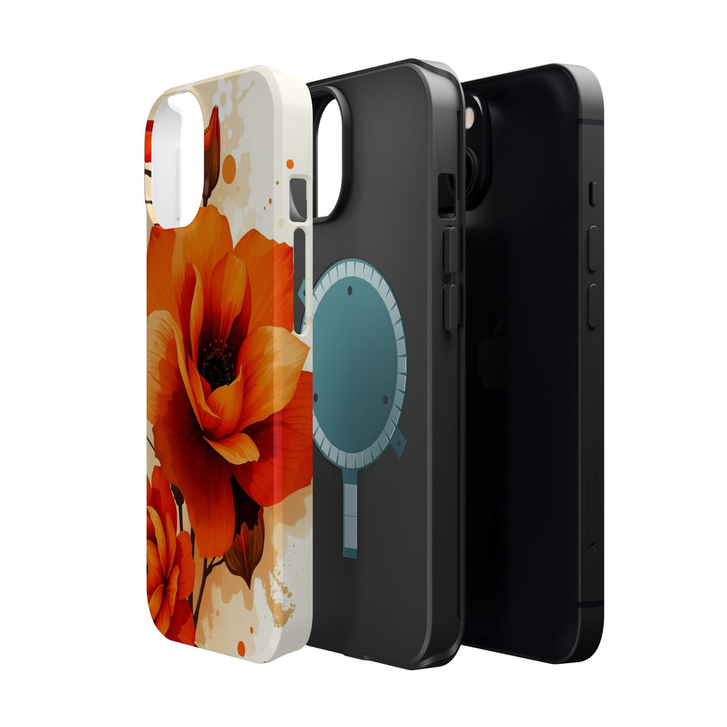 iPhone Burnt Orange And Sand Floral Ink Wash Slim iPhone Everyday · iPhone Case