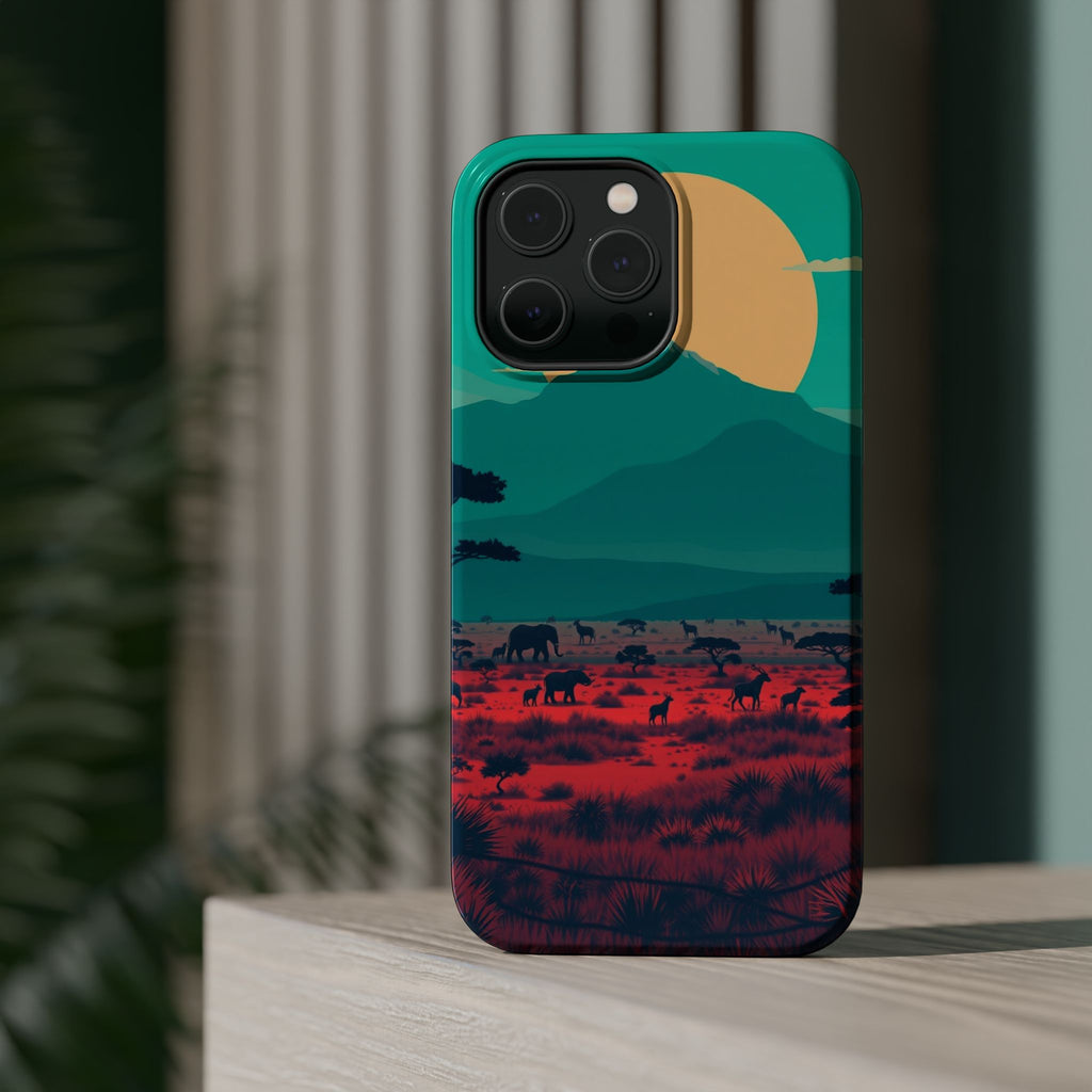 iPhone Savanna Horizon Vintage Retro Poster Slim iPhone Everyday · iPhone Case