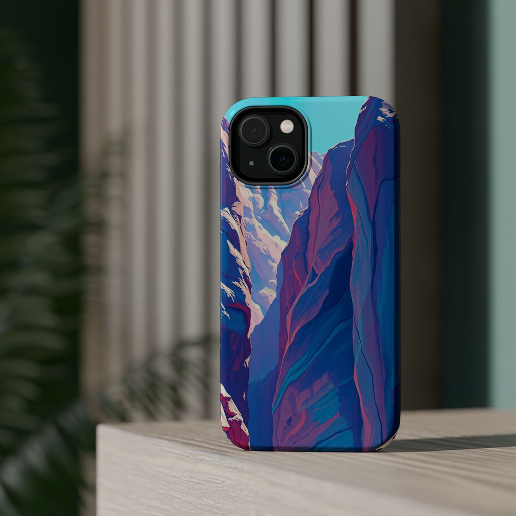 iPhone Cyan And Magenta Canyon Wall Slim Everyday Designer Case · iPhone Case