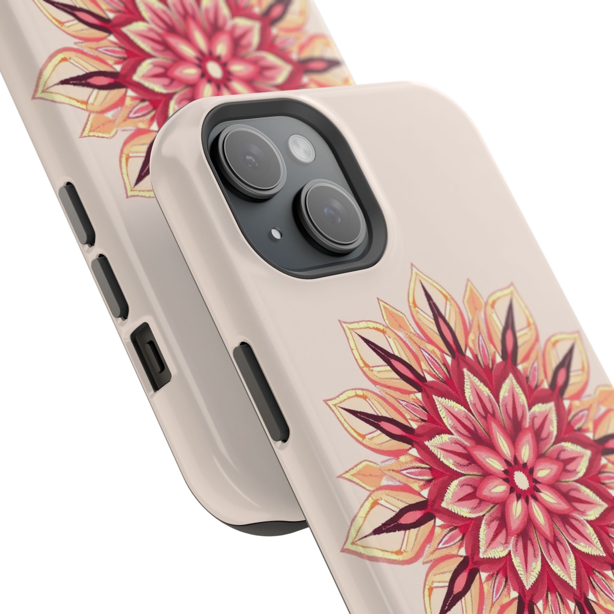 iPhone Floral Mandala Pixel Art -Bit Slim Everyday Designer Case · iPhone Case