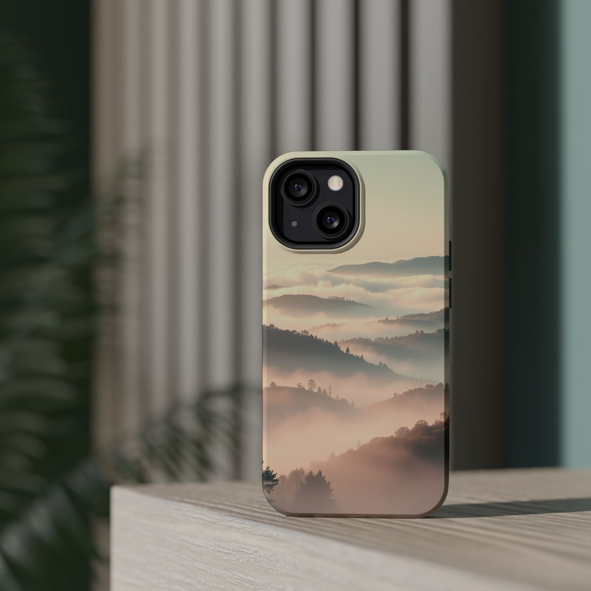 iPhone Mint And Blush Fog Rolling Over Hills Slim iPhone Everyday · iPhone Case