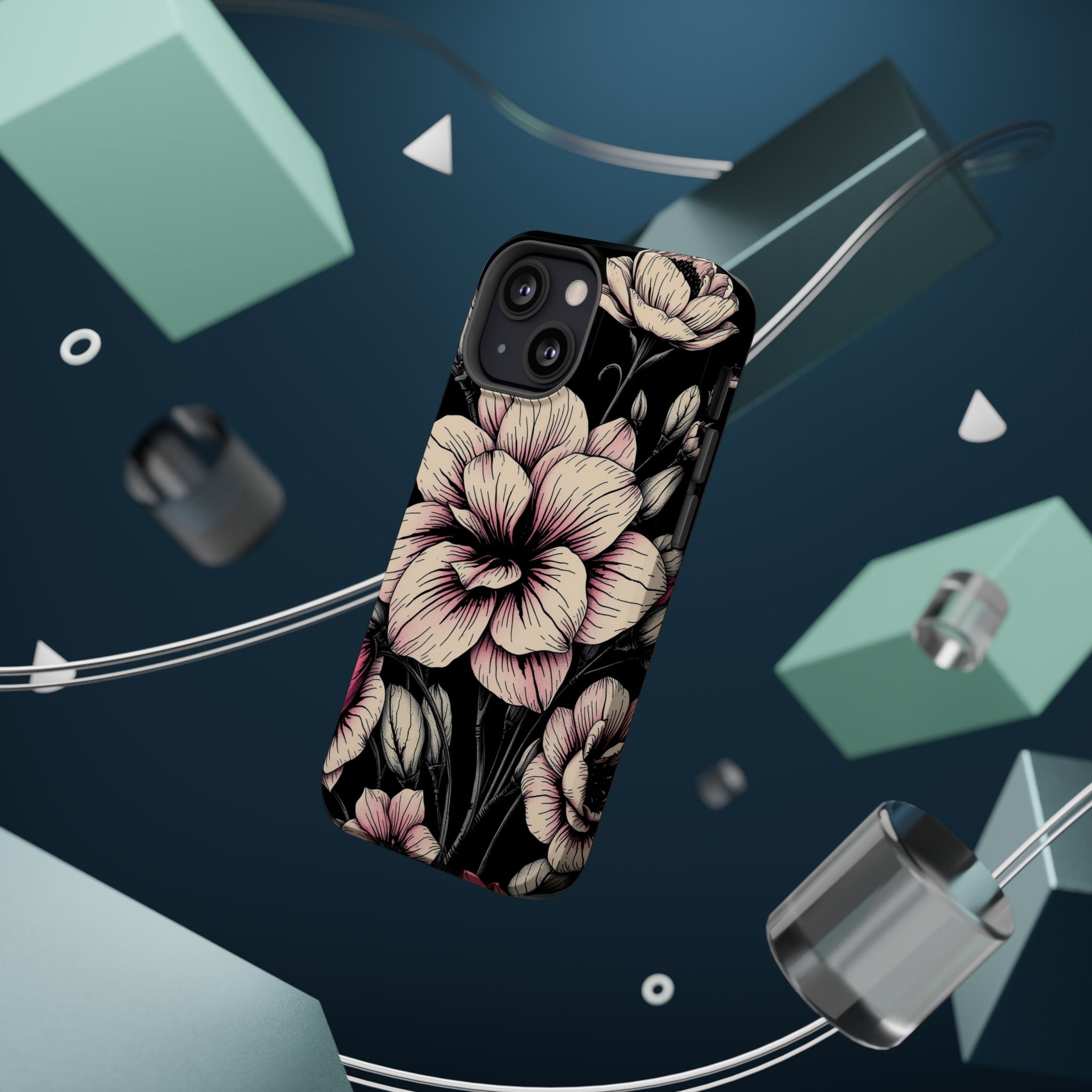 iPhone Floral Dark Academia Gothic Ink Slim Everyday Designer Case · iPhone Case
