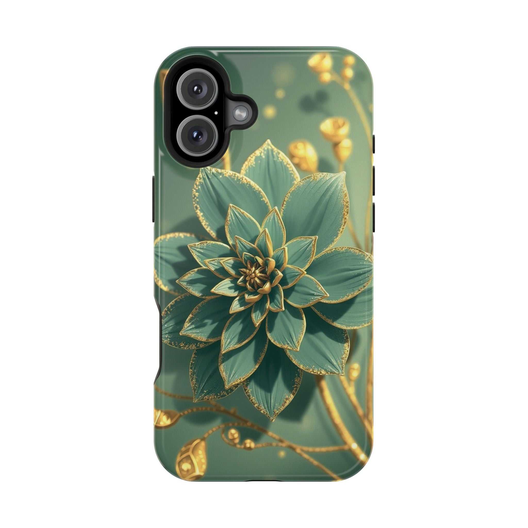 iPhone Floral Gold Foil Pixel Art -Bit Slim Everyday Designer Case · iPhone Case