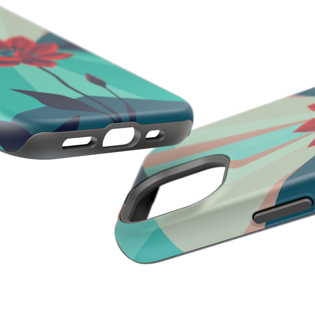 iPhone Teal And Coral Night Bloomer Slim Everyday Designer Case · iPhone Case