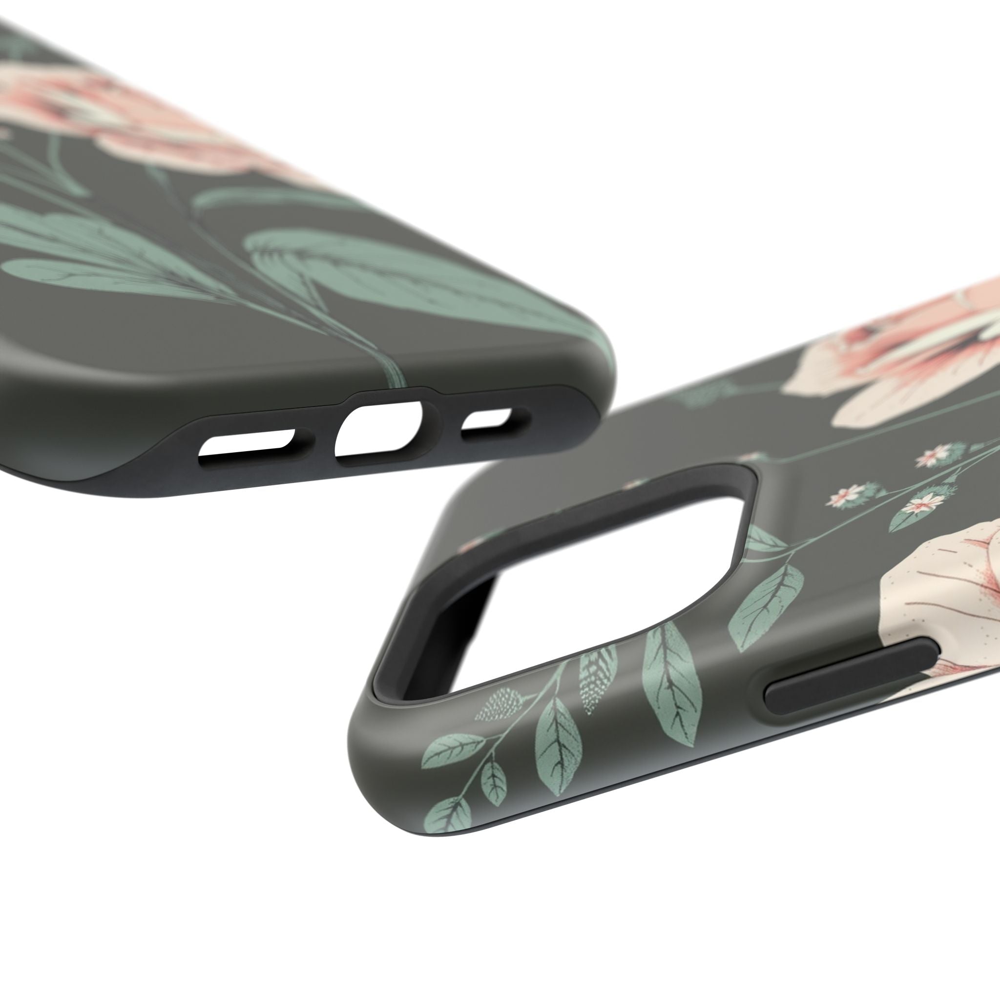 iPhone Mint And Blush Vintage Botanical Print Slim Everyday Designer Case · iPho