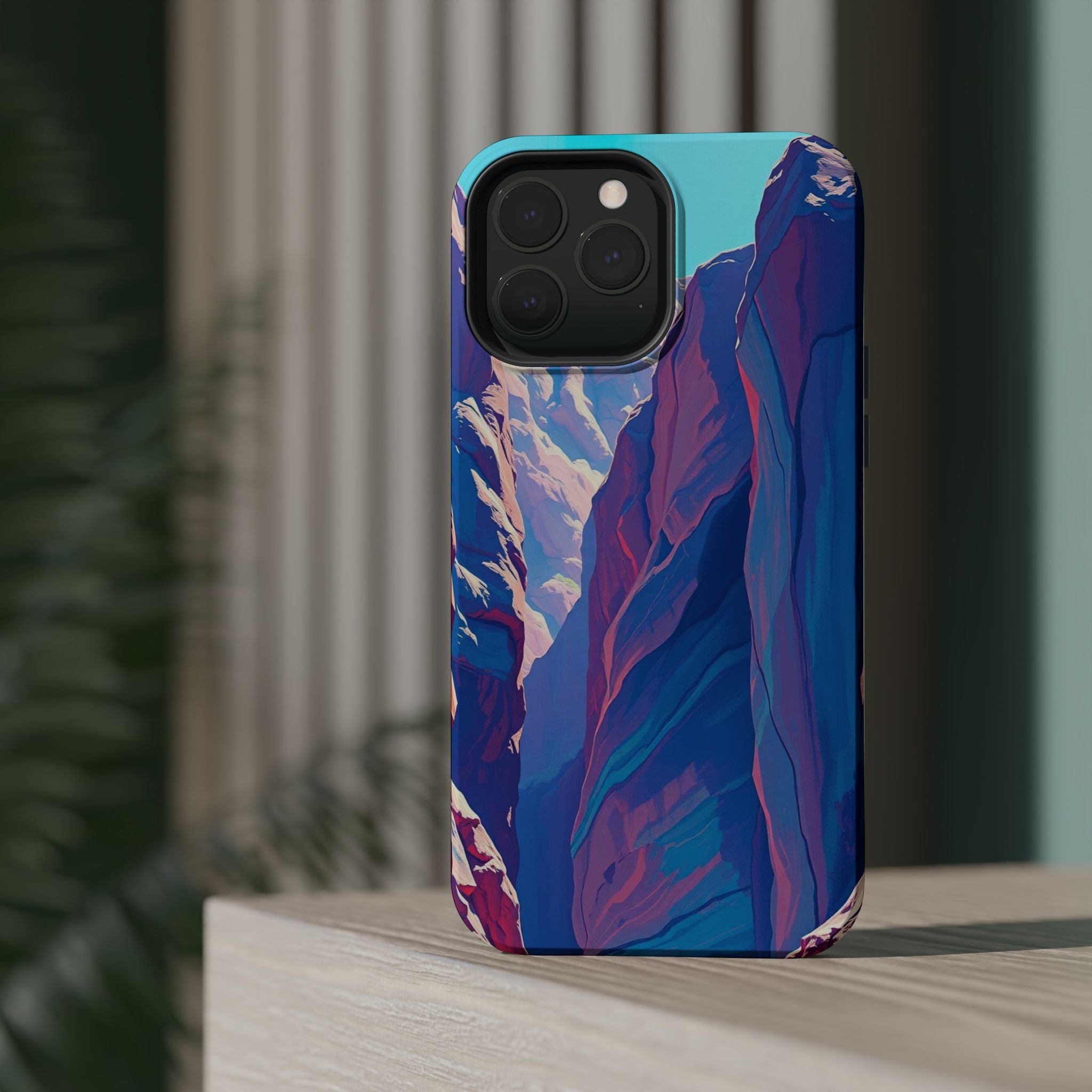 iPhone Cyan And Magenta Canyon Wall Slim Everyday Designer Case · iPhone Case