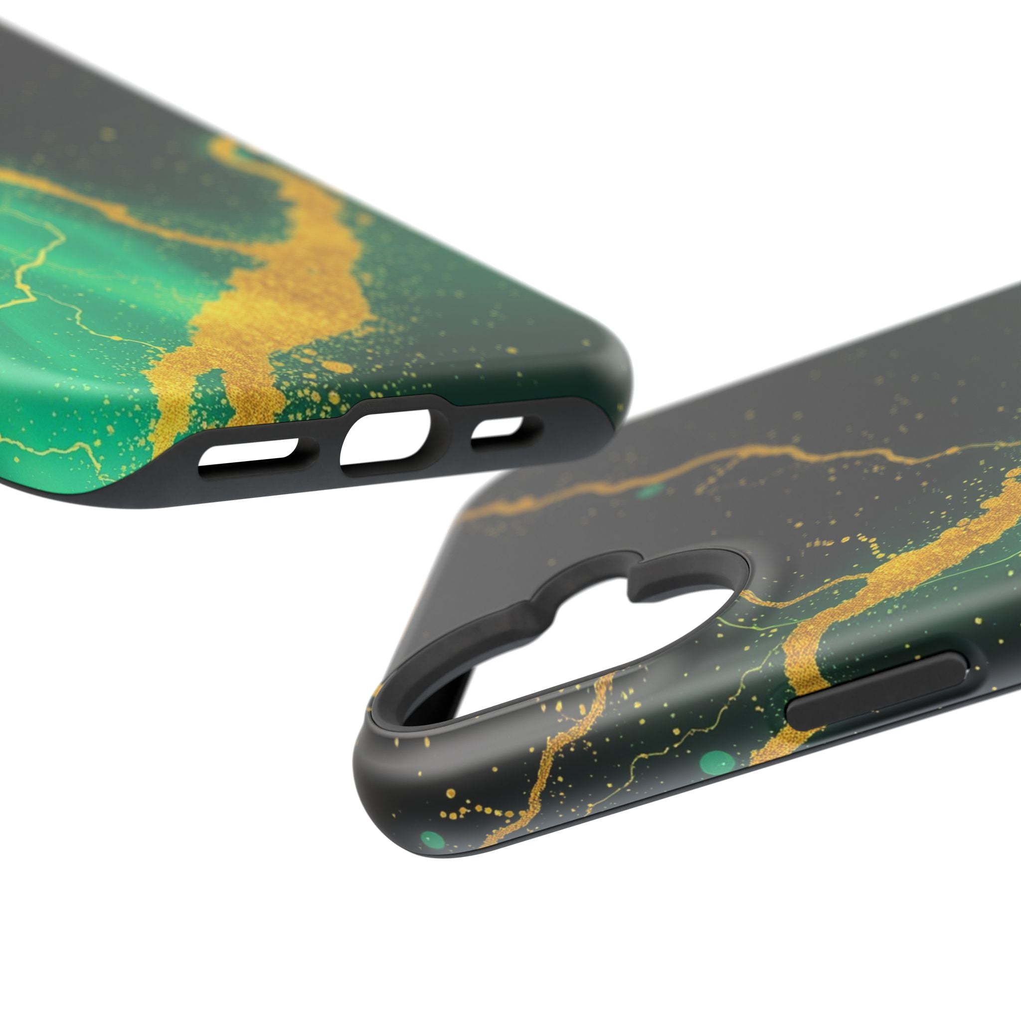 iPhone Emerald Green And Gold Petal Storm Slim iPhone Everyday Designer · iPhone