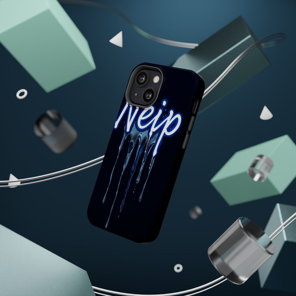 iPhone Midnight Blue And Silver Neon Drip Slim iPhone Everyday Designer · iPhone