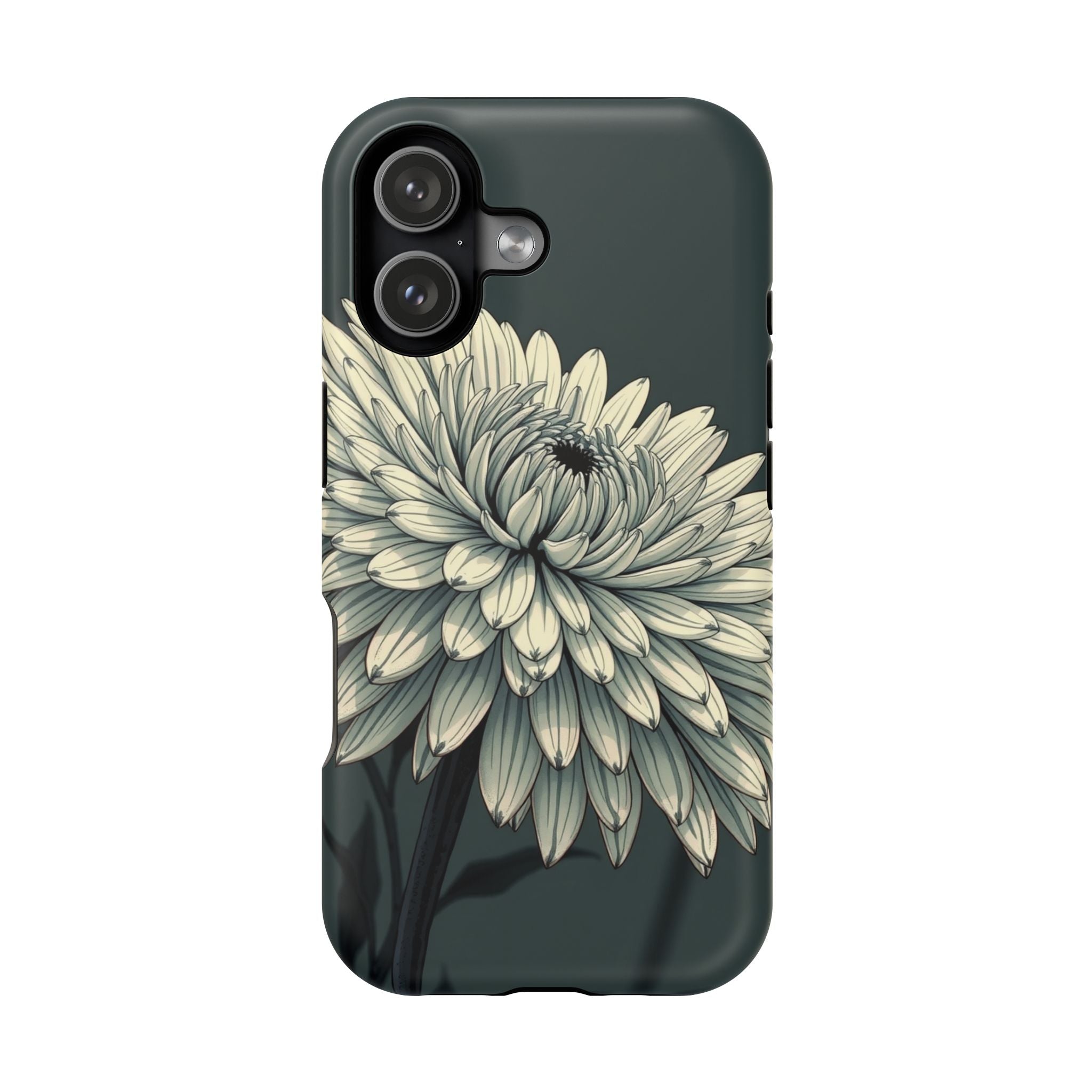 iPhone Chrysanthemum Classic Dark Gothic Ink Carry Case Slim Snap Case · iPhone