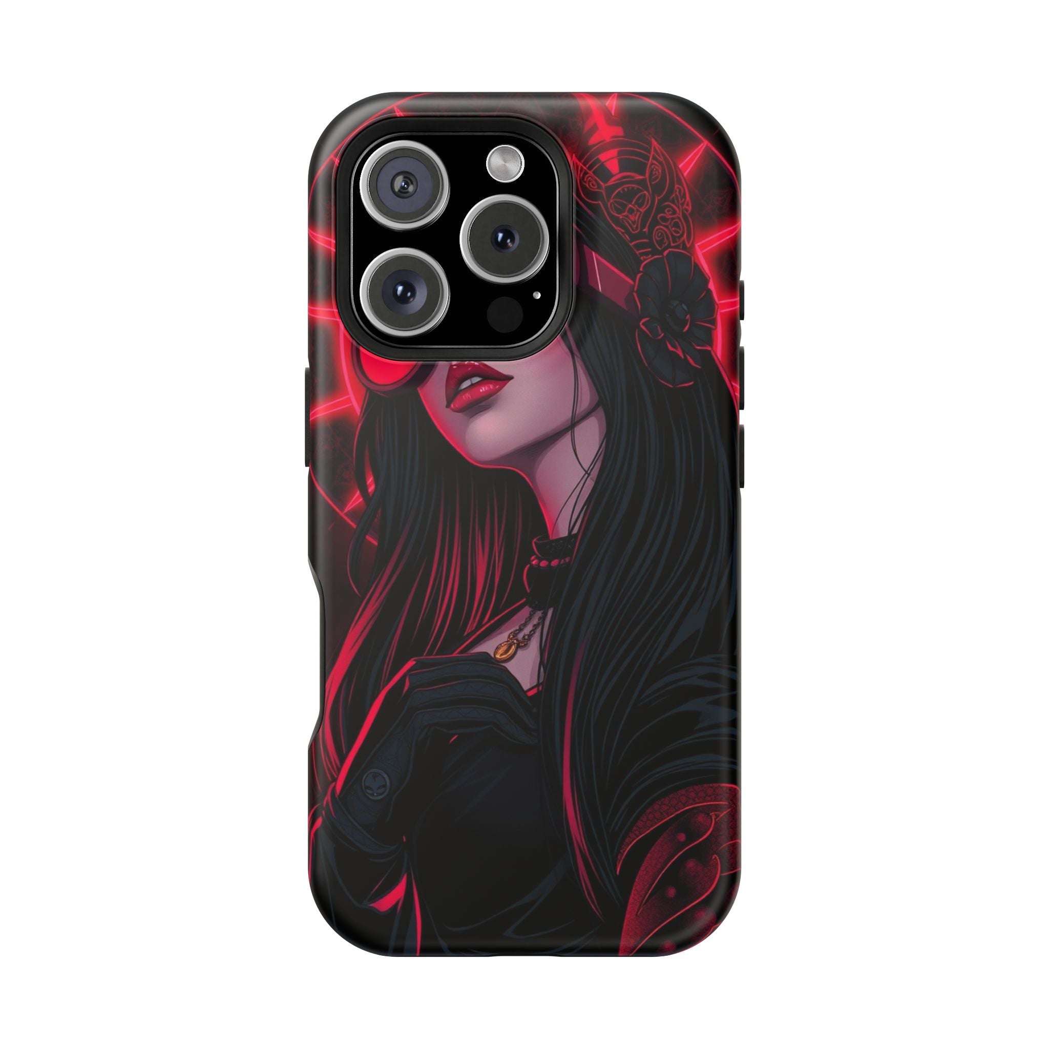 iPhone Black And Crimson Art Nouveau Female Slim Everyday Designer Case · iPhone