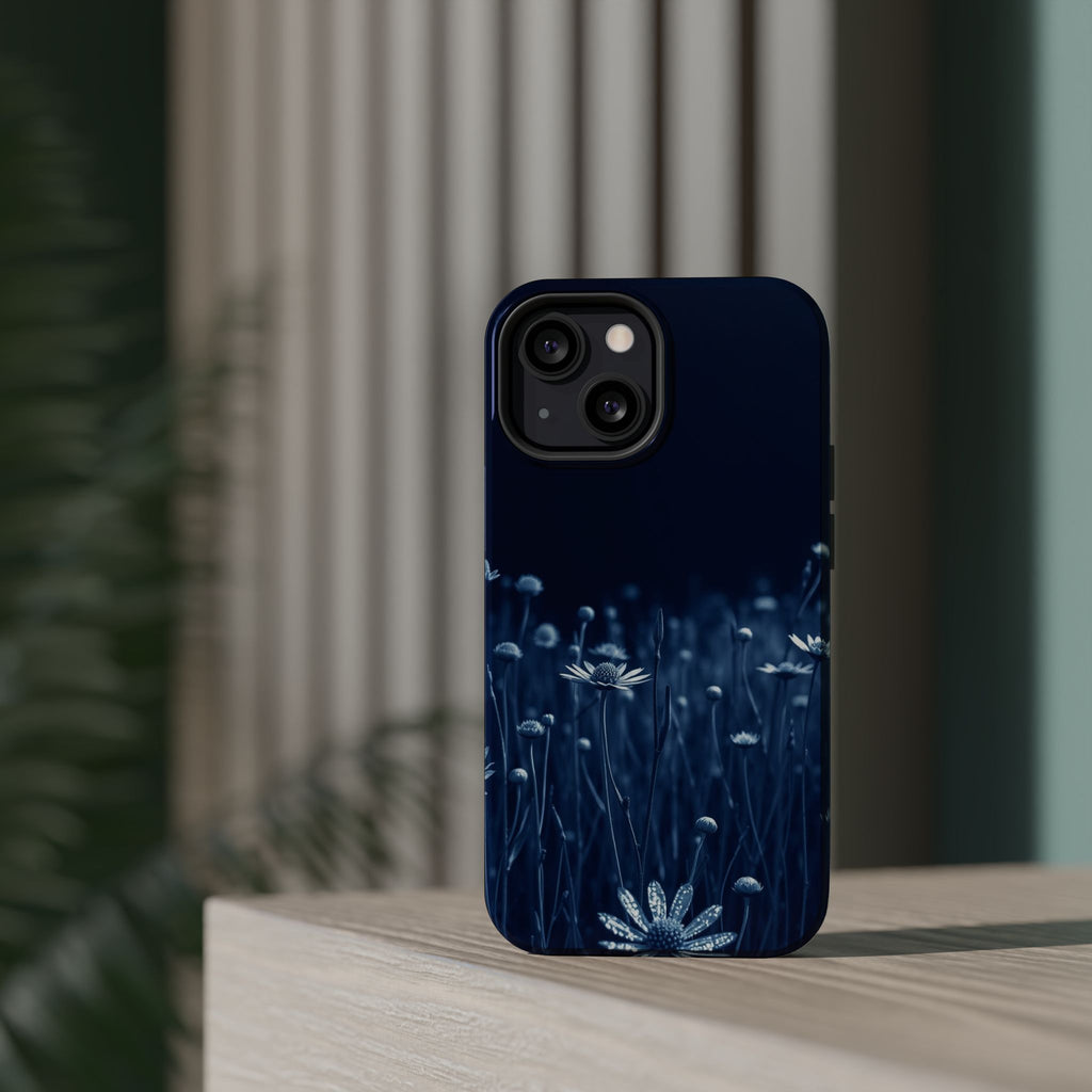 iPhone Midnight Blue And Silver Wildflower Field Clean iPhone Minimal · iPhone C