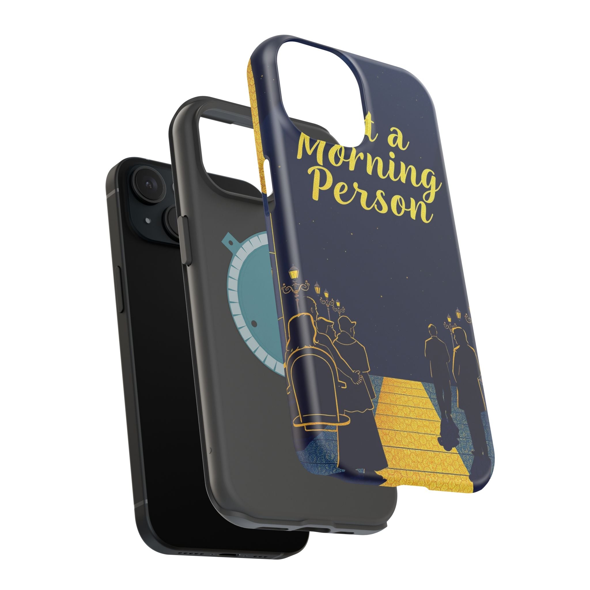 iPhone Midnight Blue And Silver Not a Morning Person Slim Snap Case · iPhone Cas