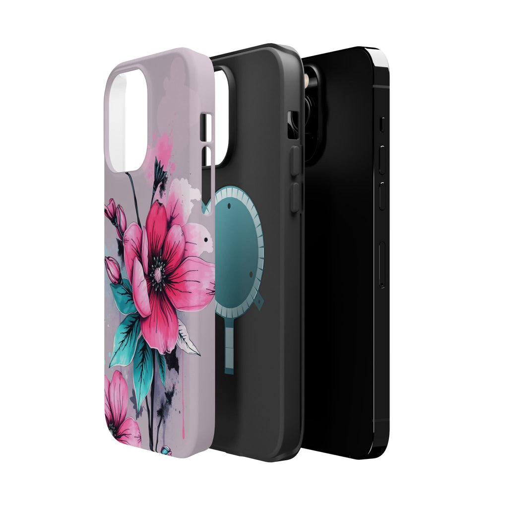 iPhone Mint And Blush Floral Ink Wash Slim Everyday Designer Case · iPhone Case