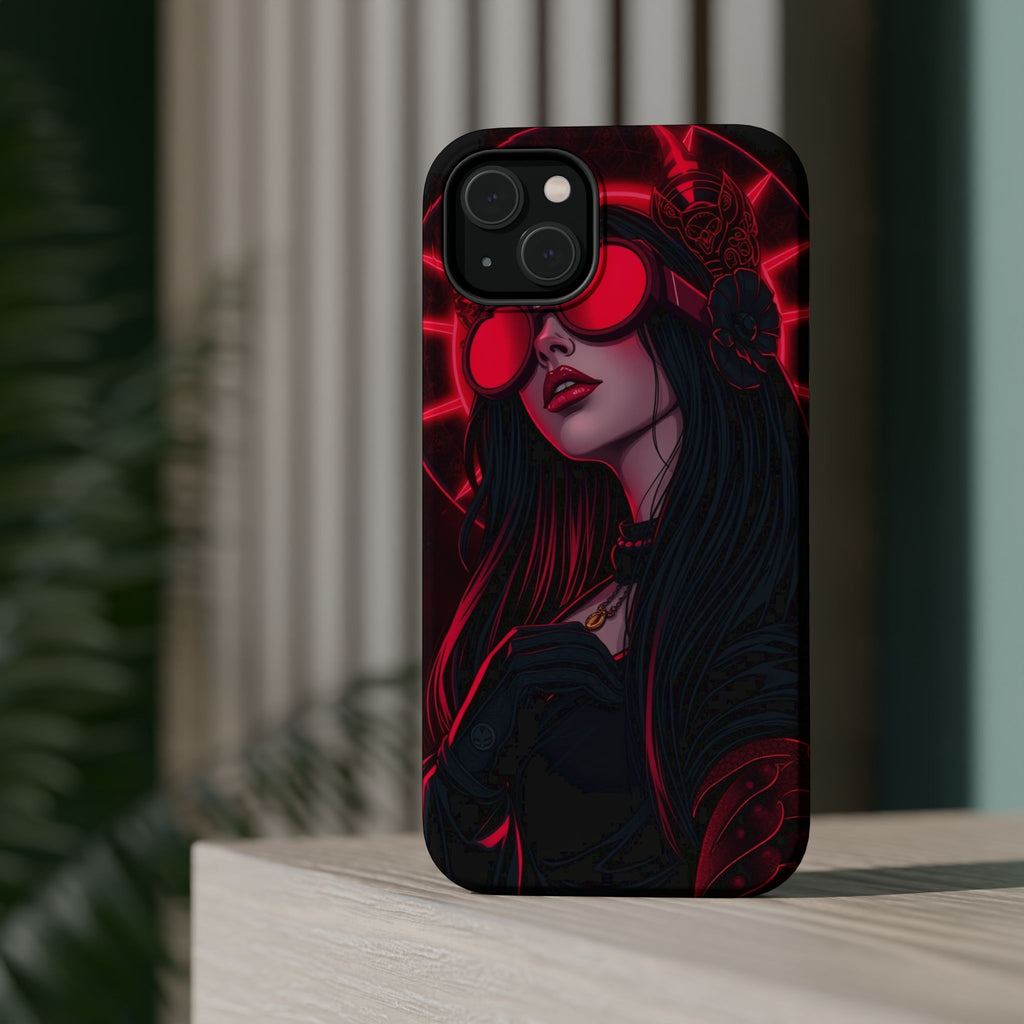 iPhone Black And Crimson Art Nouveau Female Slim Everyday Designer Case · iPhone