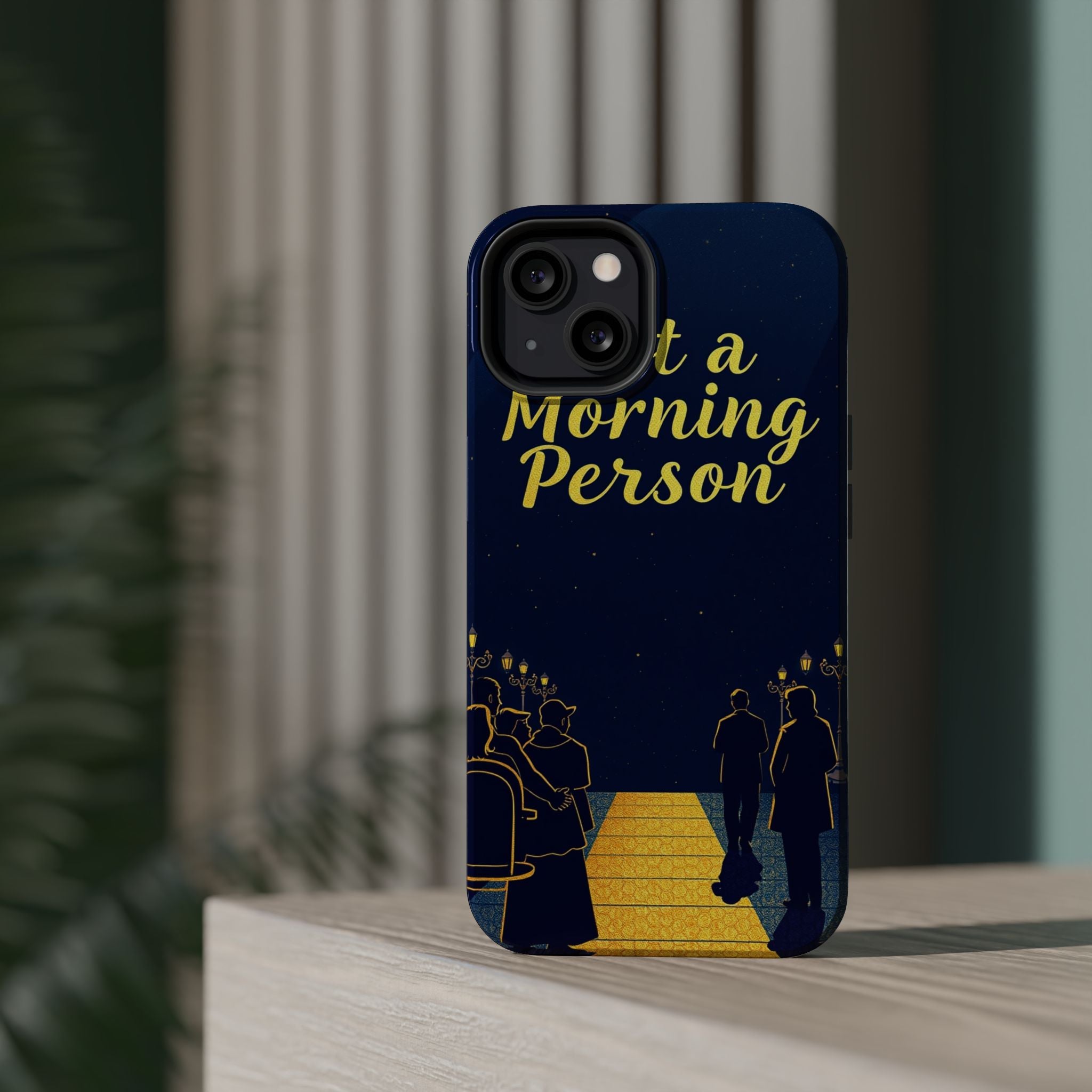iPhone Midnight Blue And Silver Not a Morning Person Slim Snap Case · iPhone Cas