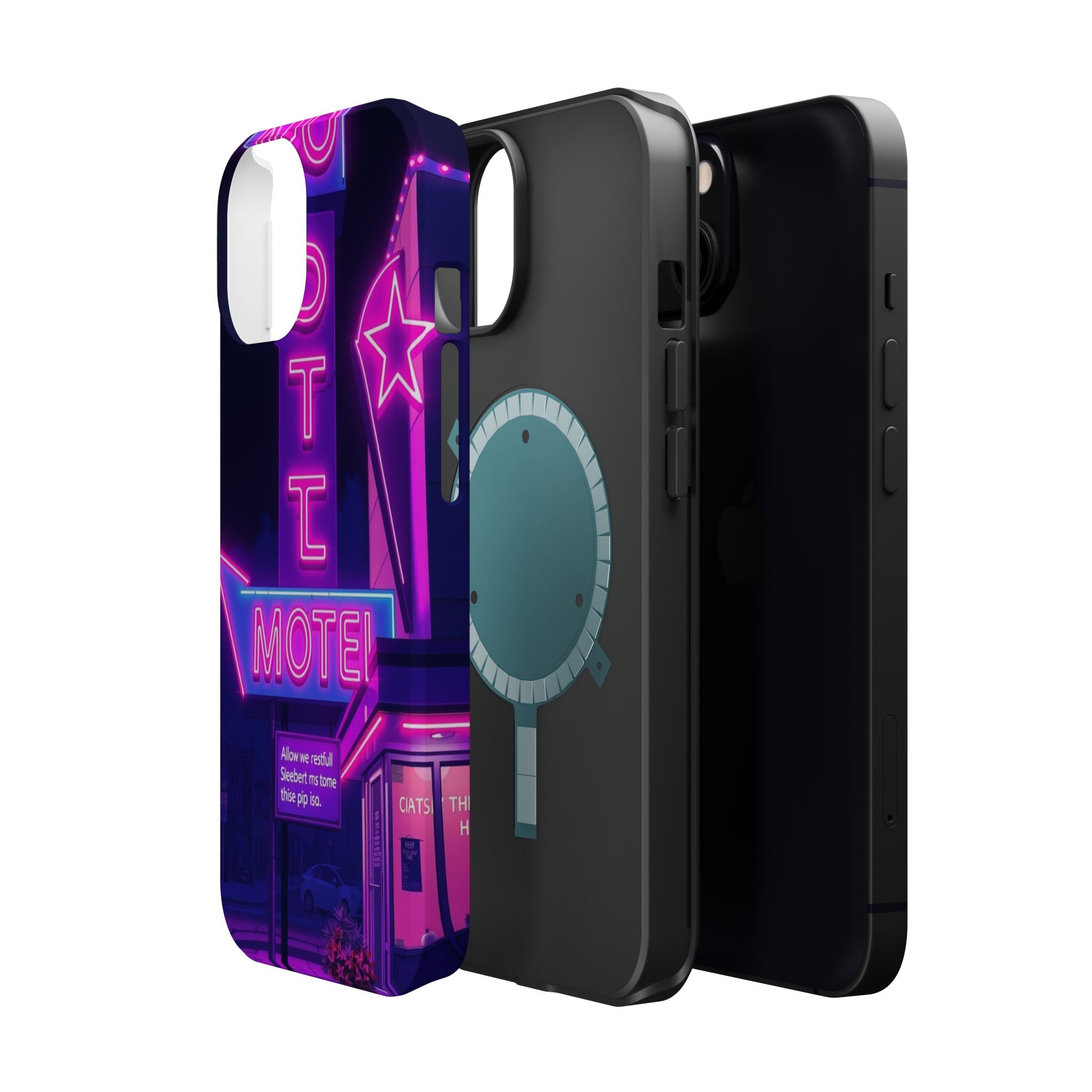 iPhone Neon Sign Motel Enchanted Art Slim Everyday Designer Case · iPhone Case