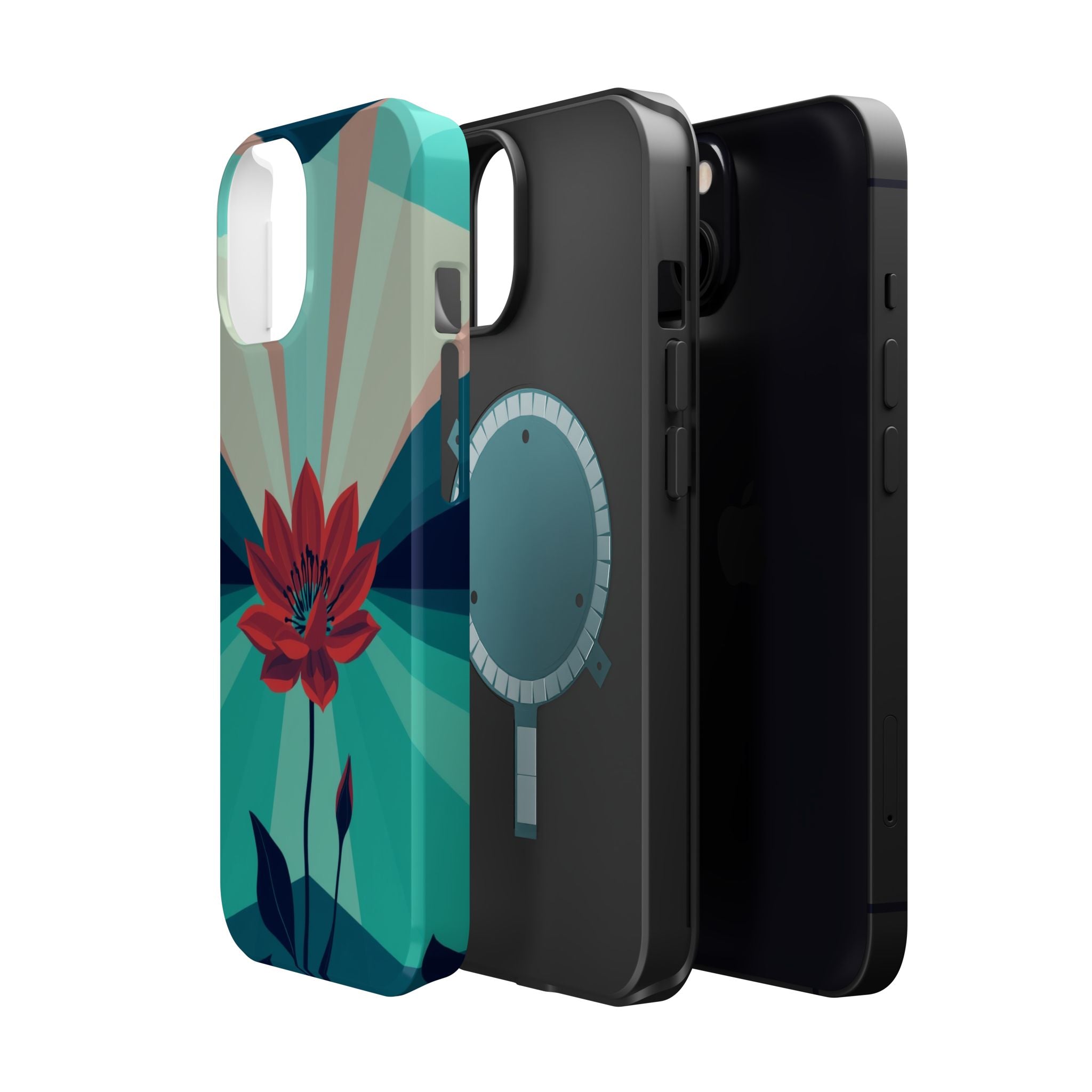 iPhone Teal And Coral Night Bloomer Slim Everyday Designer Case · iPhone Case
