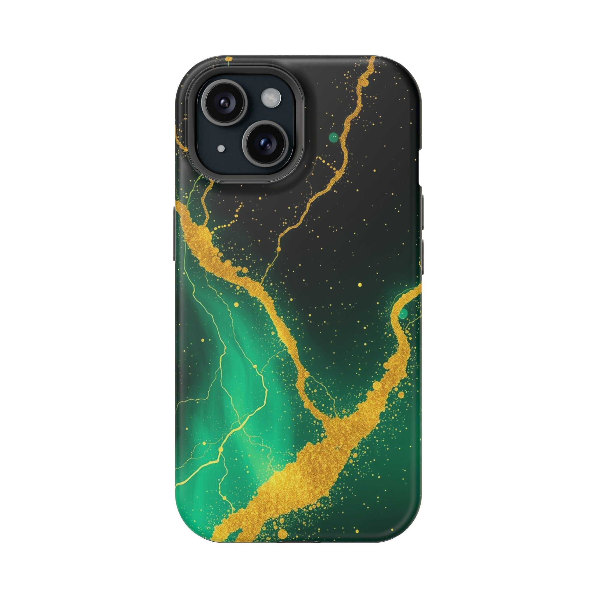 iPhone Emerald Green And Gold Petal Storm Slim iPhone Everyday Designer · iPhone