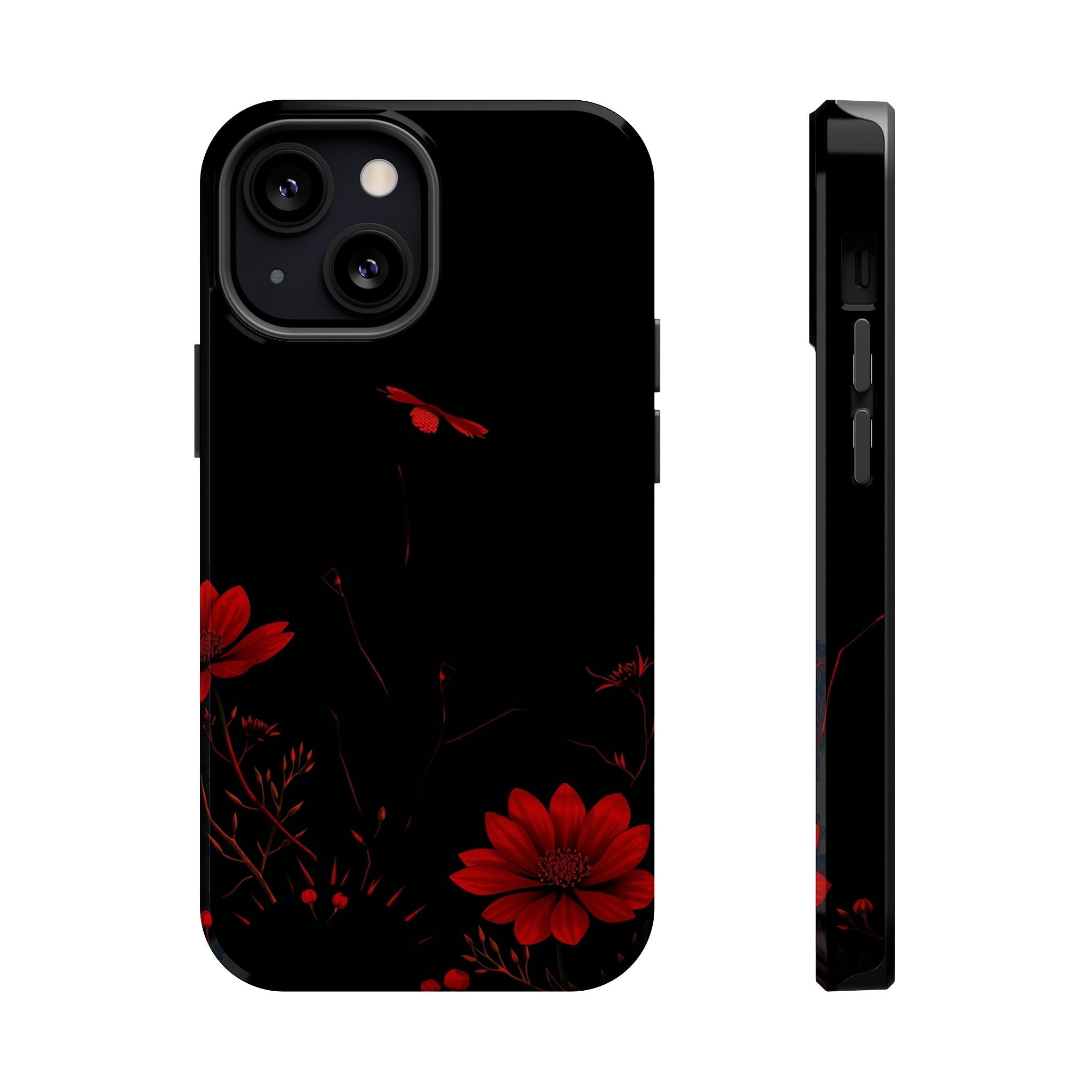 iPhone Black And Crimson Desert Flower Slim Everyday Designer Case · iPhone Case