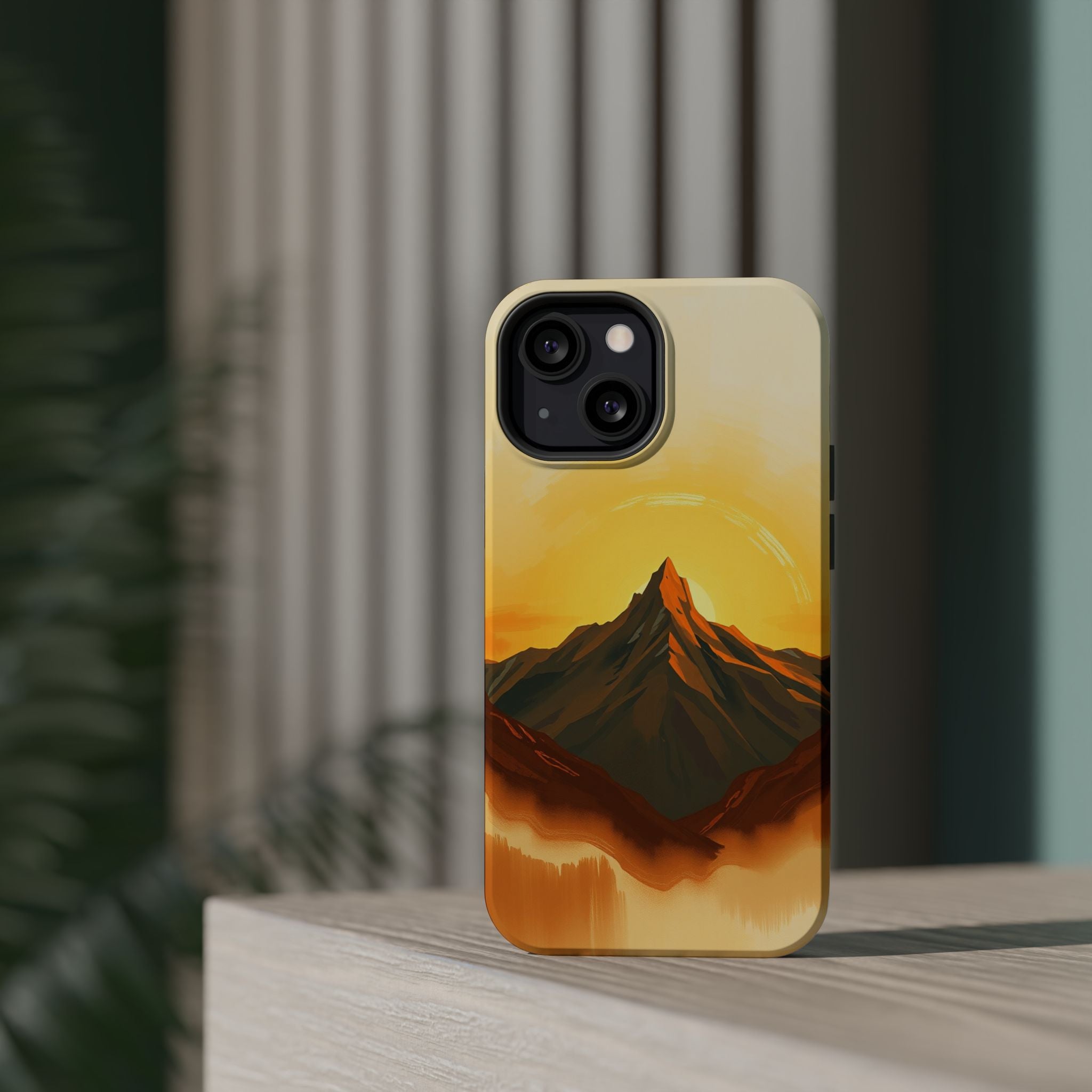 iPhone Mustard And Rust Mountain at Sunrise Slim iPhone Everyday · iPhone Case