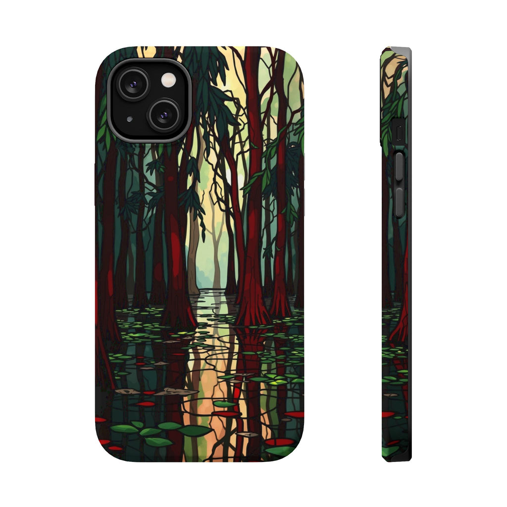 iPhone Black And Crimson Cypress Swamp Slim Everyday Designer Case · iPhone Case