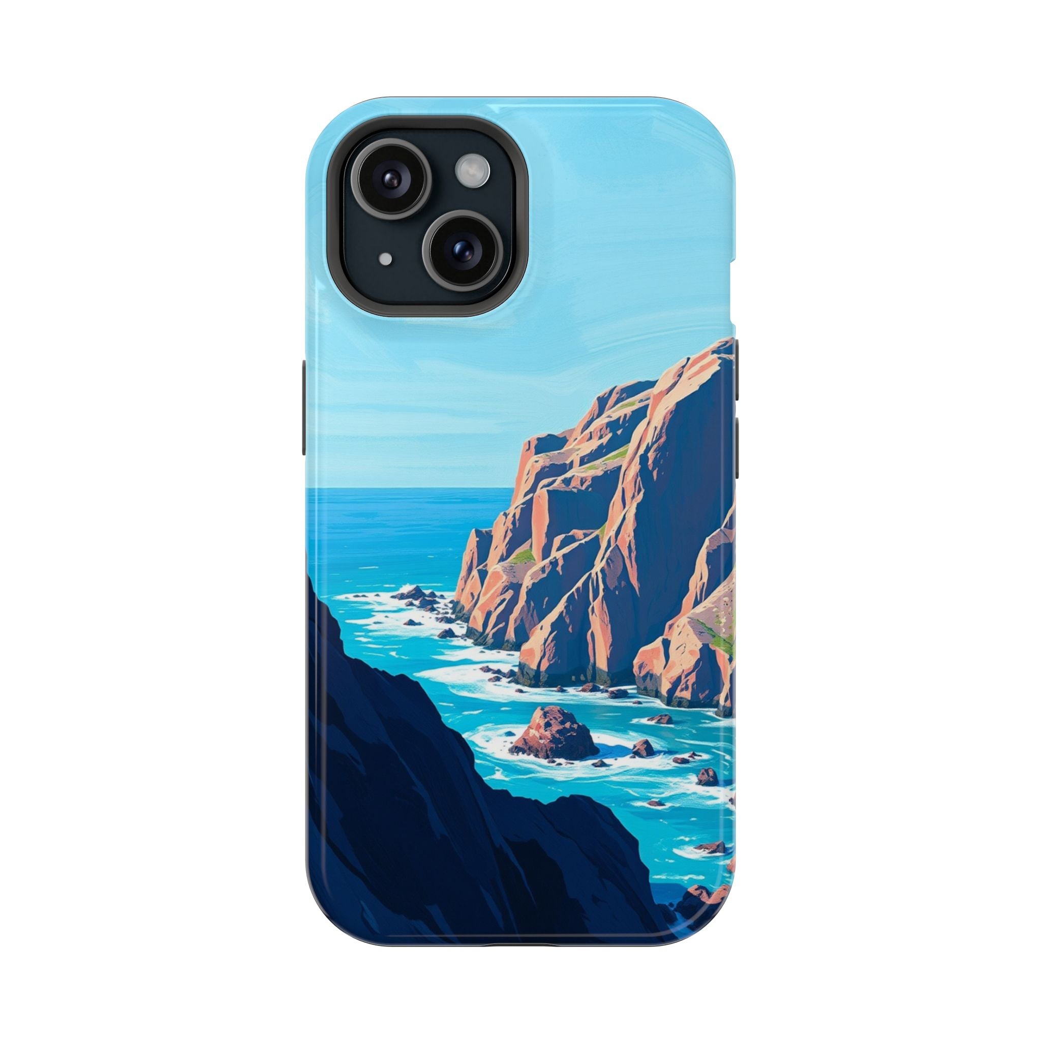 iPhone Rocky Coastline Oil Painting Impressionist iPhone Clean Minimal · iPhone