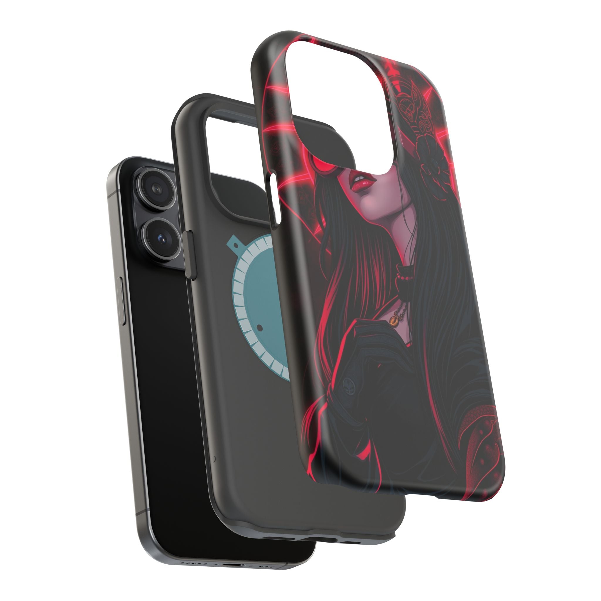 iPhone Black And Crimson Art Nouveau Female Slim Everyday Designer Case · iPhone