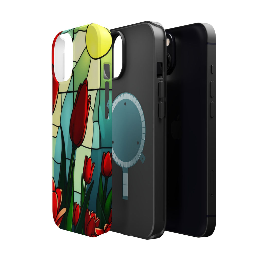 iPhone Tulip Row Stained Glass Slim Everyday Designer Case · iPhone Case