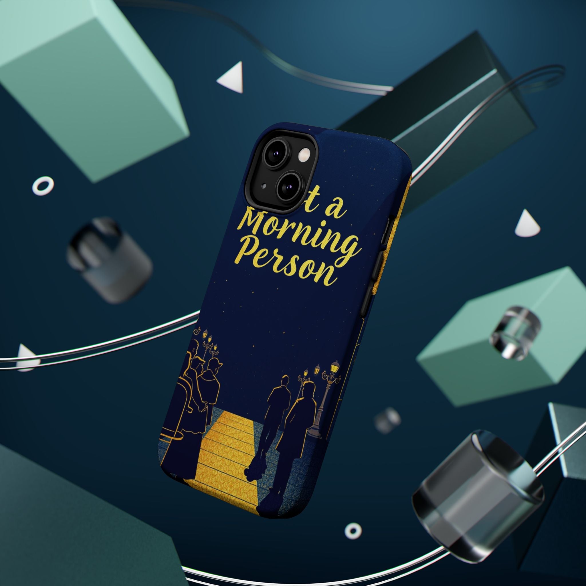 iPhone Midnight Blue And Silver Not a Morning Person Slim Snap Case · iPhone Cas