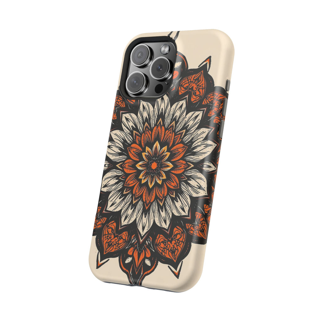 iPhone Burnt Orange And Sand Floral Mandala Slim Snap Cas Carry Case · iPhone Ca