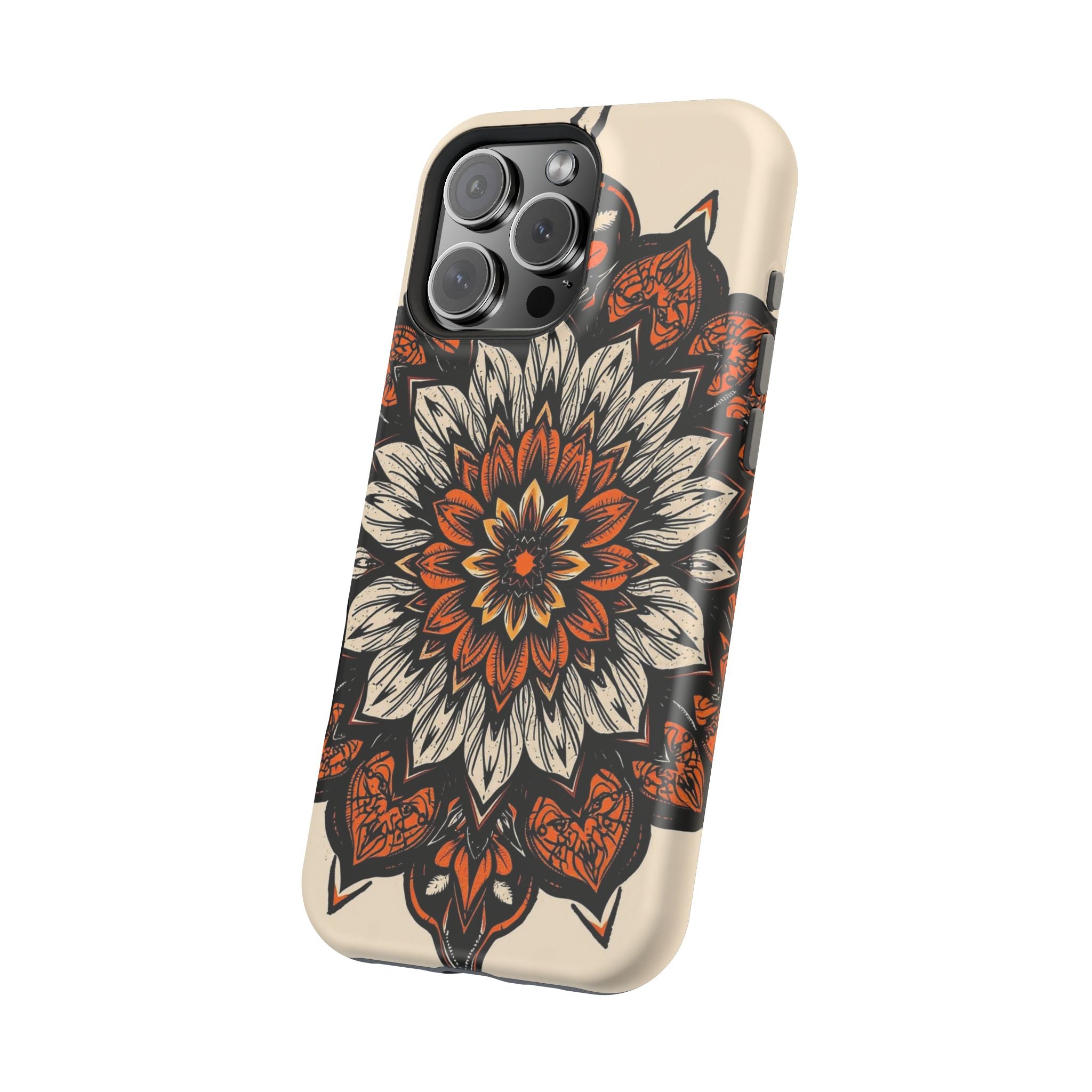 iPhone Burnt Orange And Sand Floral Mandala Slim Snap Cas Carry Case · iPhone Ca