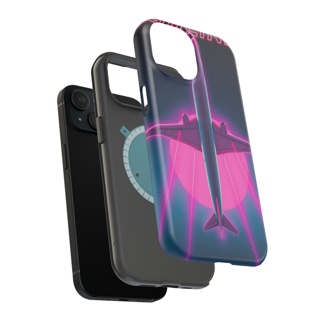 iPhone Cyan And Magenta Retro Airline Poster Slim Everyday Designer Case · iPhon